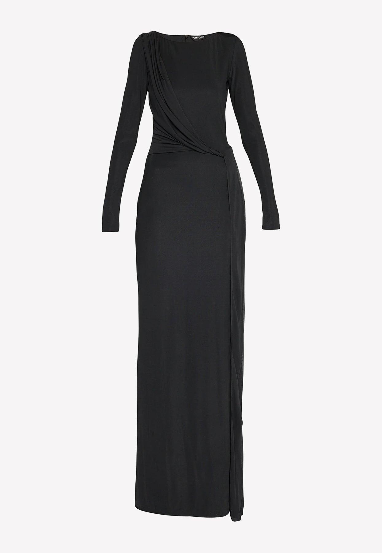 Tom Ford Twisted Drape Column Gown in Black | Lyst UK