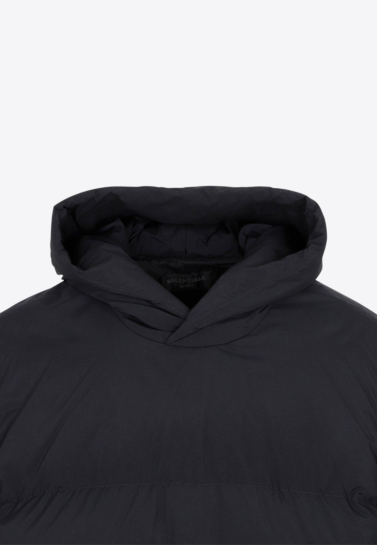 Balenciaga Sporty B Pull-over Puffer Hoodie in Blue for Men | Lyst