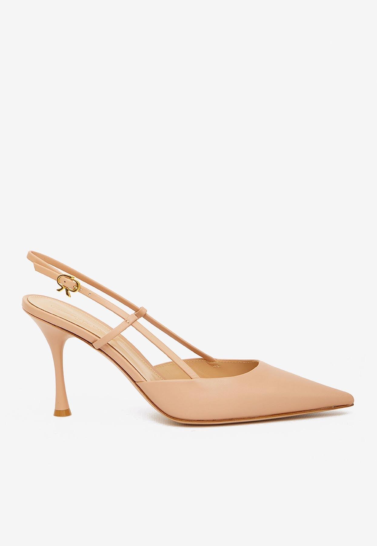 Gianvito Rossi Ascent 85 Slingback Leather Pumps in White Lyst