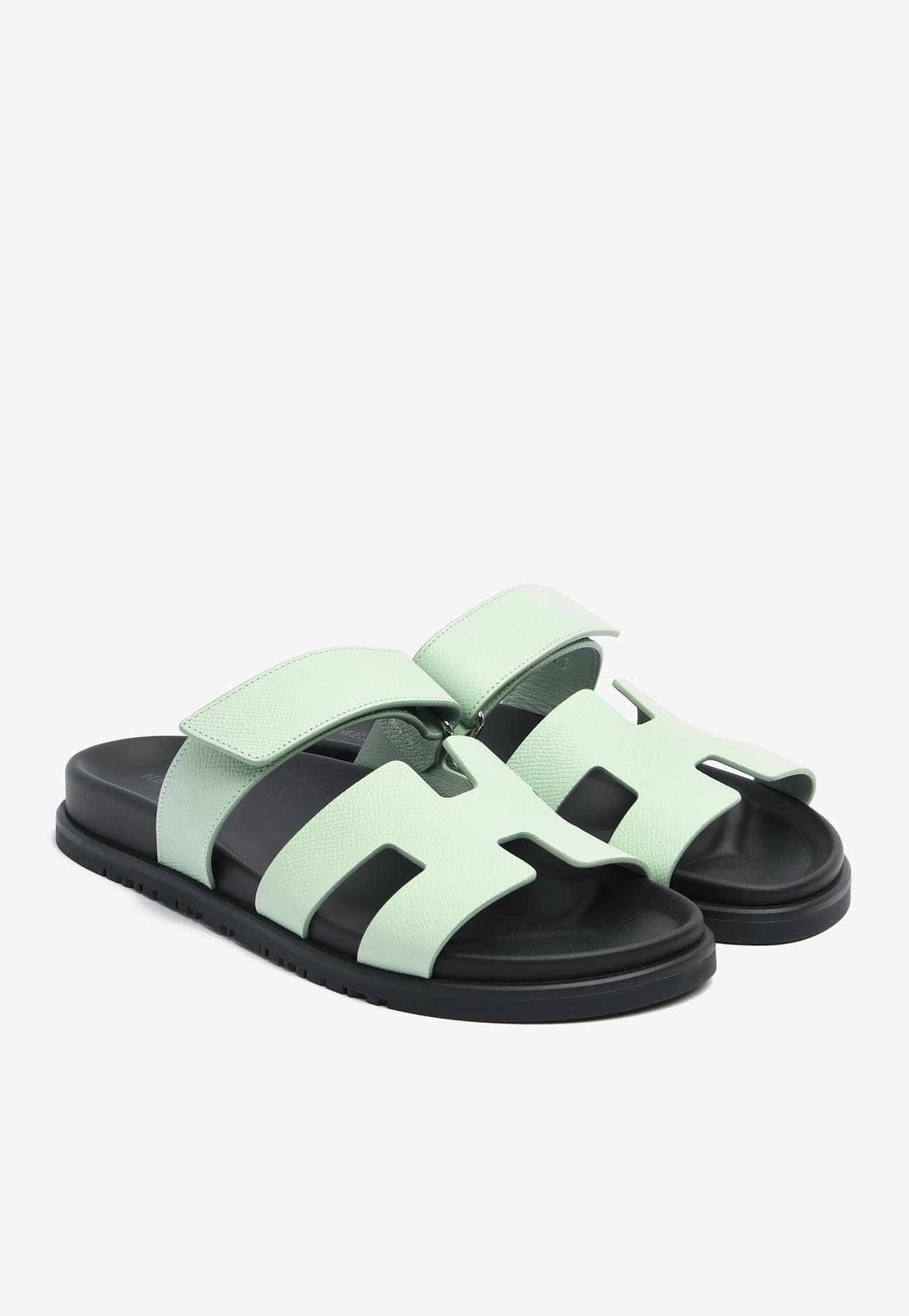 Hermès Chypre Sandals In Vert Jade Epsom Leather in Green | Lyst