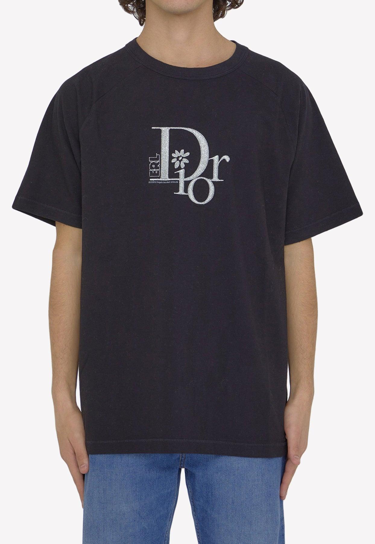 Dior X Erl Heathered Logo T-shirt in Black for Men | Lyst