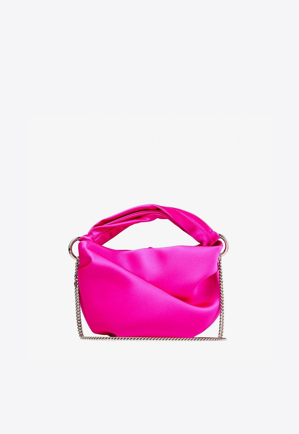 Jimmy Choo Bonny Satin Bag With Twisted Handle in Pink | Lyst