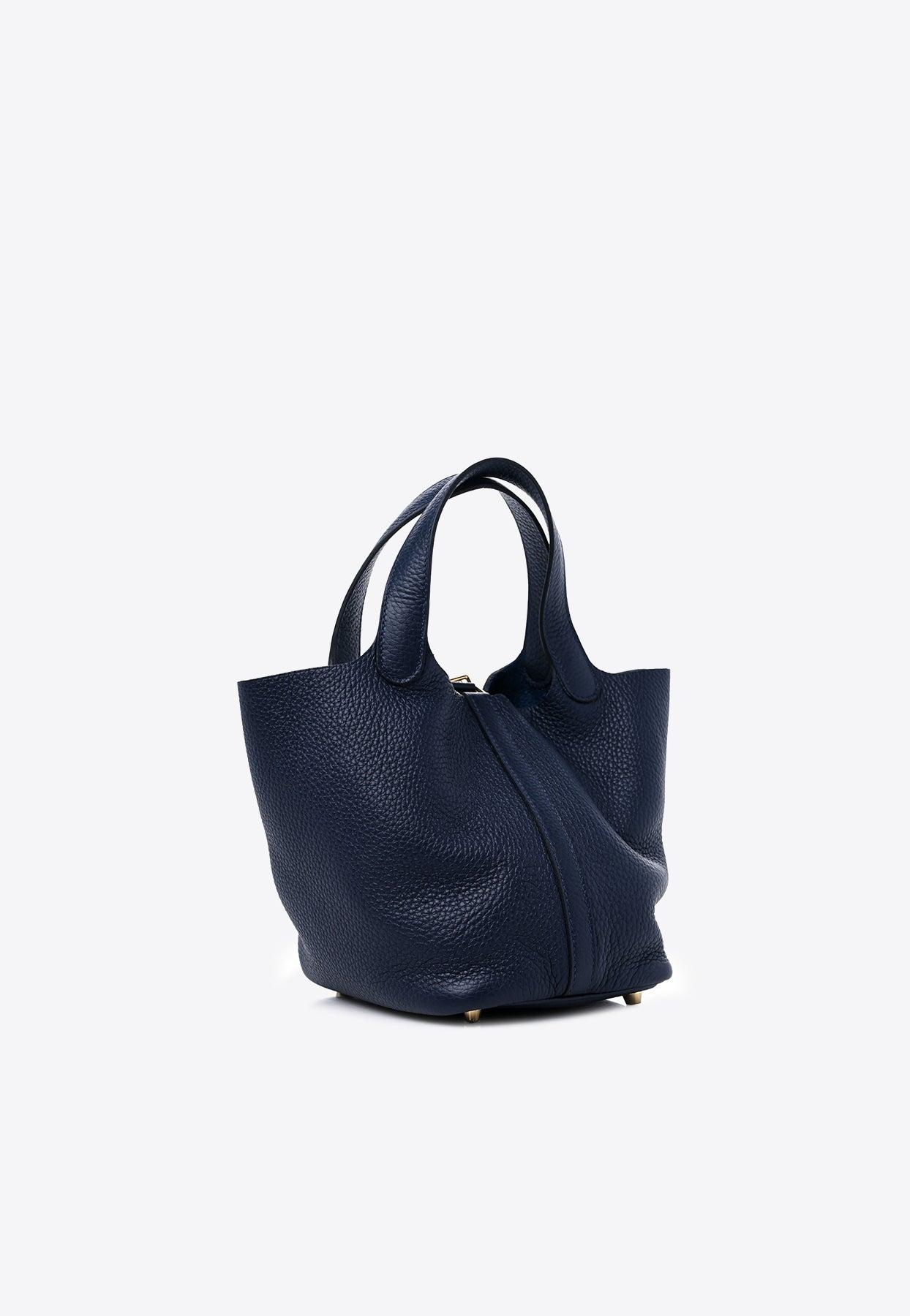 Hermès Taurillon Clemence Picotin Lock 18 PM Blue Jean – Coco Approved  Studio