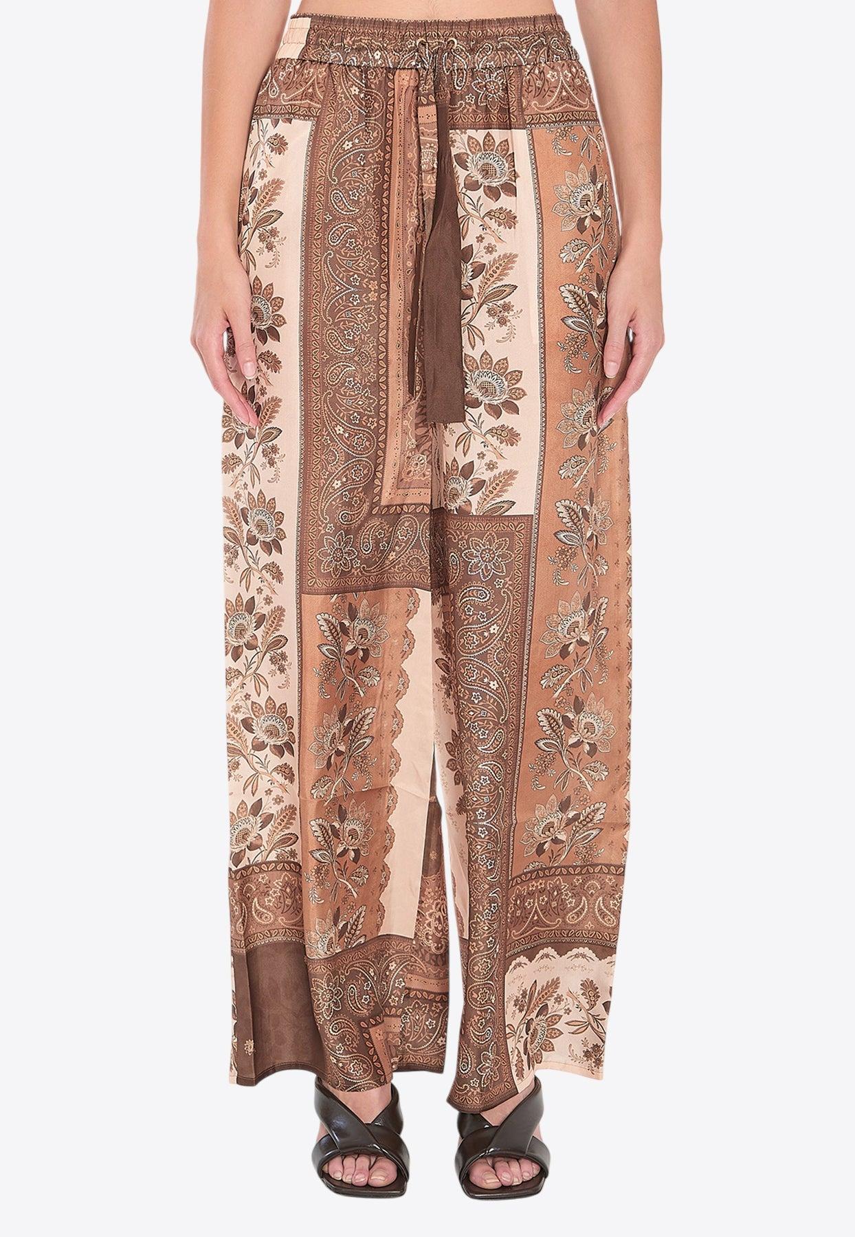 【Zimmermann】Rhiannon paisley silk wide-leg pants Rhiannon paisley silk wide-leg pants in multicoloured