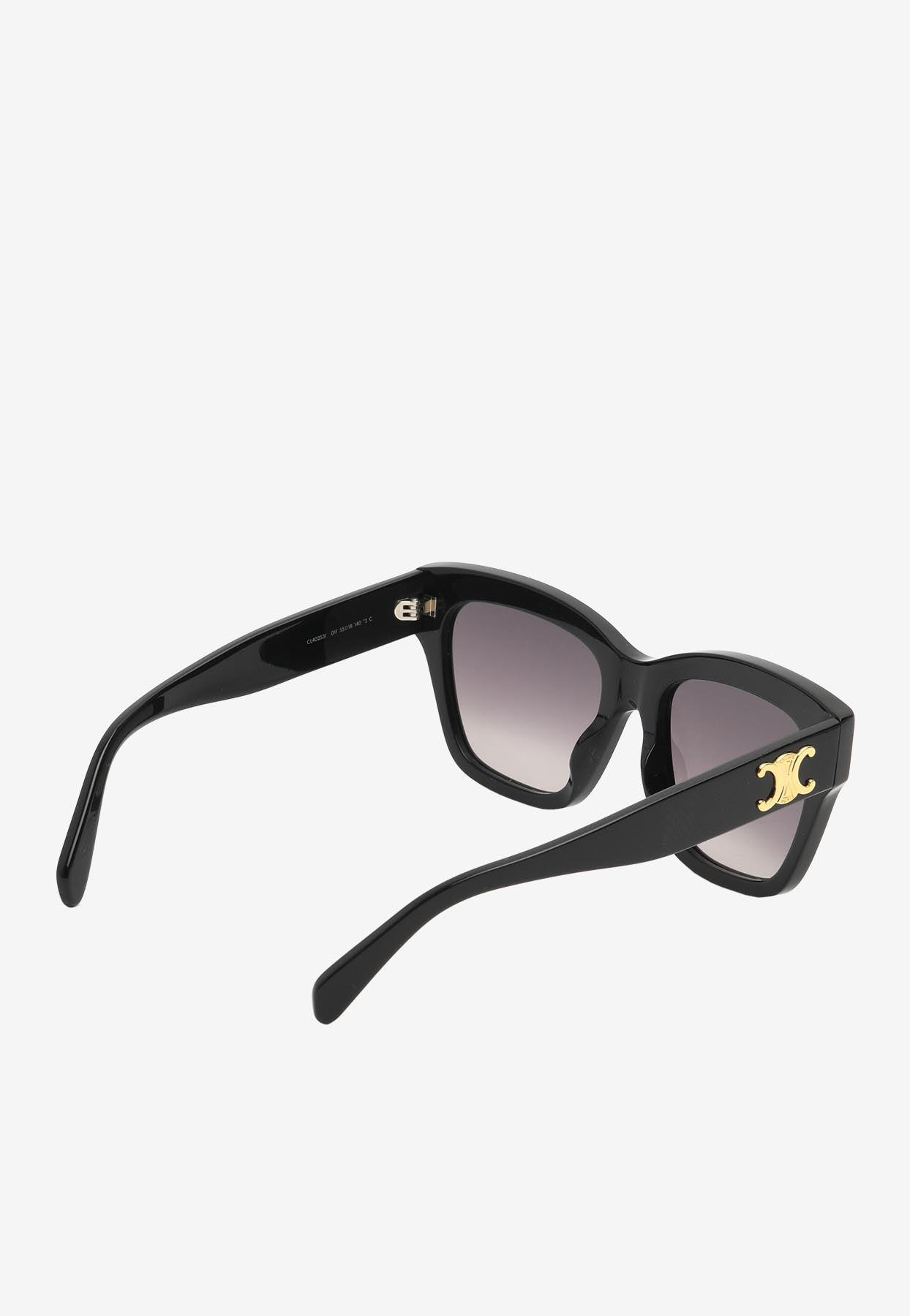 Celine Logo Square Sunglasses in Black | Lyst