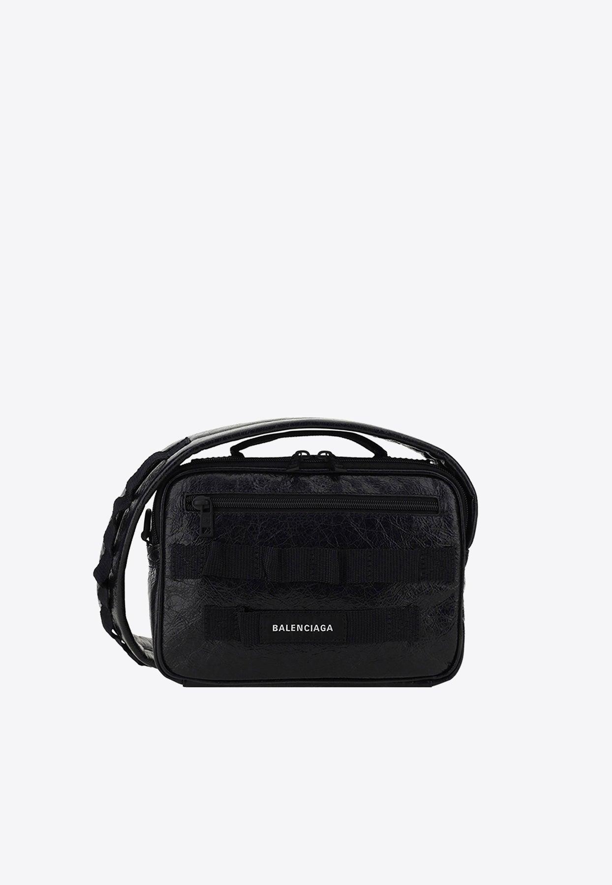 Balenciaga Army Leather Shoulder Bag in Black for Men Lyst