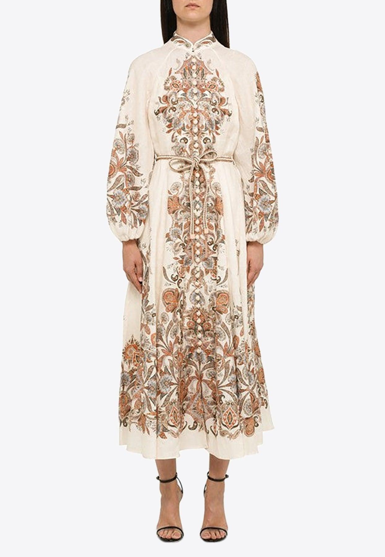 Zimmermann Devi Linen Midi Shirt Dress in Natural Lyst