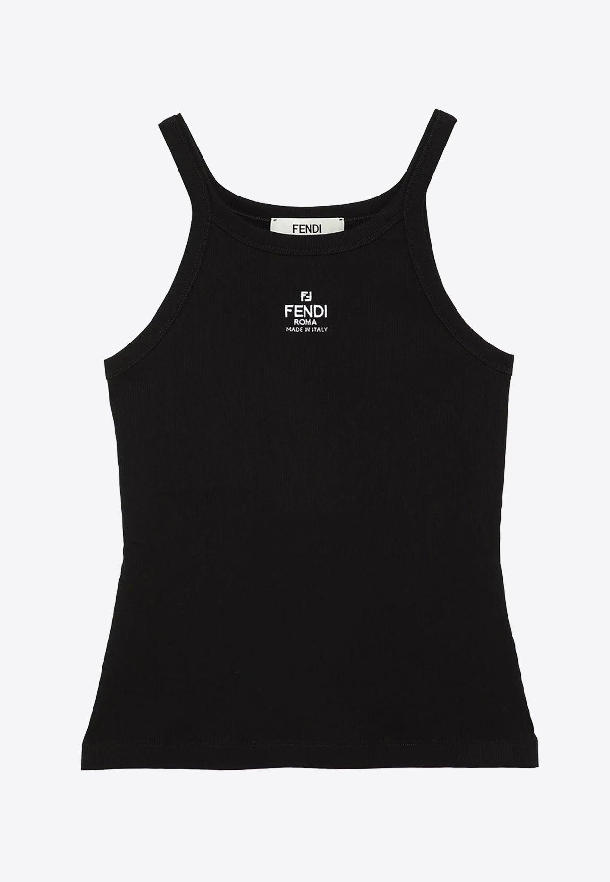 Fendi ブラック タンクトップ Top Cotton Black | Fendi