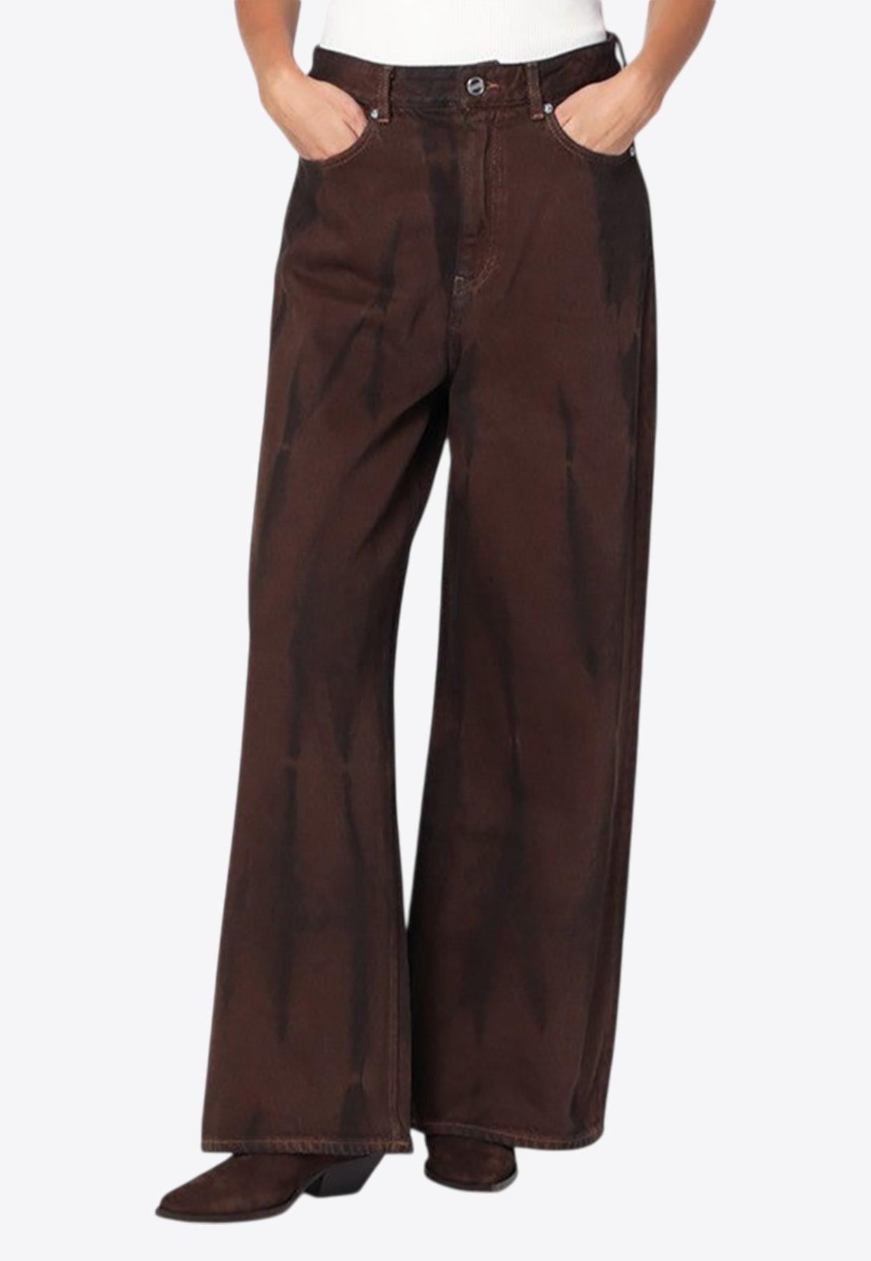 デニム・ジーパン GANNI Woman Jeans Brown J11846508 943 Women's Jeans | Skinny, Wide-Leg & High-Waisted Denim | GANNI US