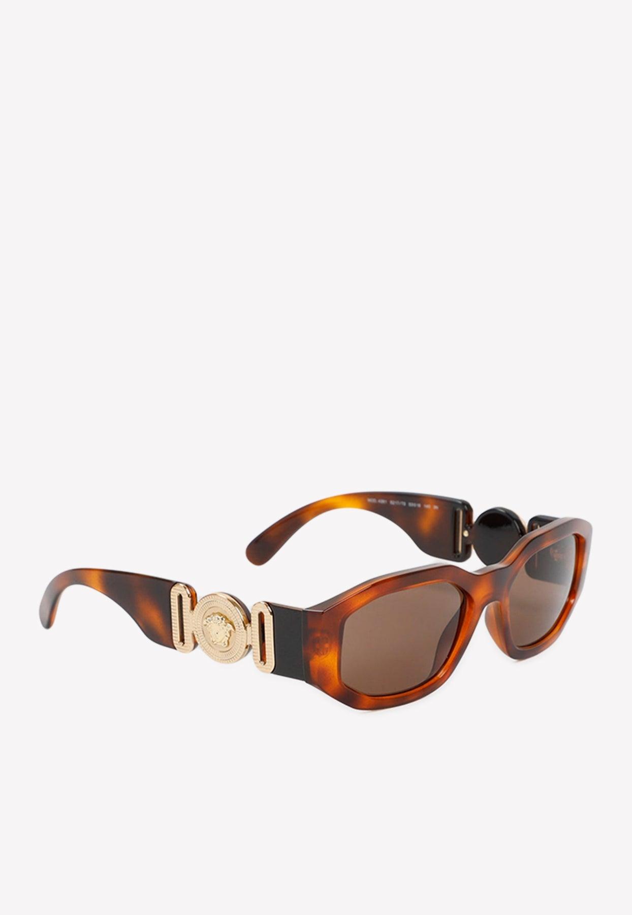Versace Biggie Geometric Sunglasses in Brown (White) | Lyst