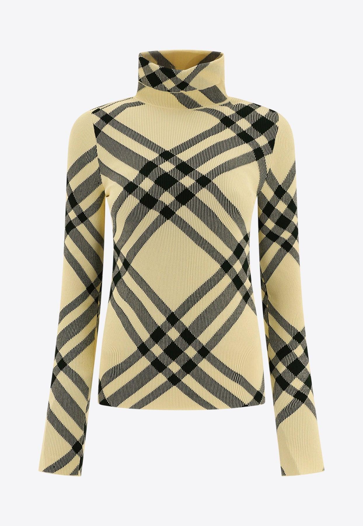 トップス BURBERRY high neck sweater High Neck Check Sweater | BURBERRY | elysewalker