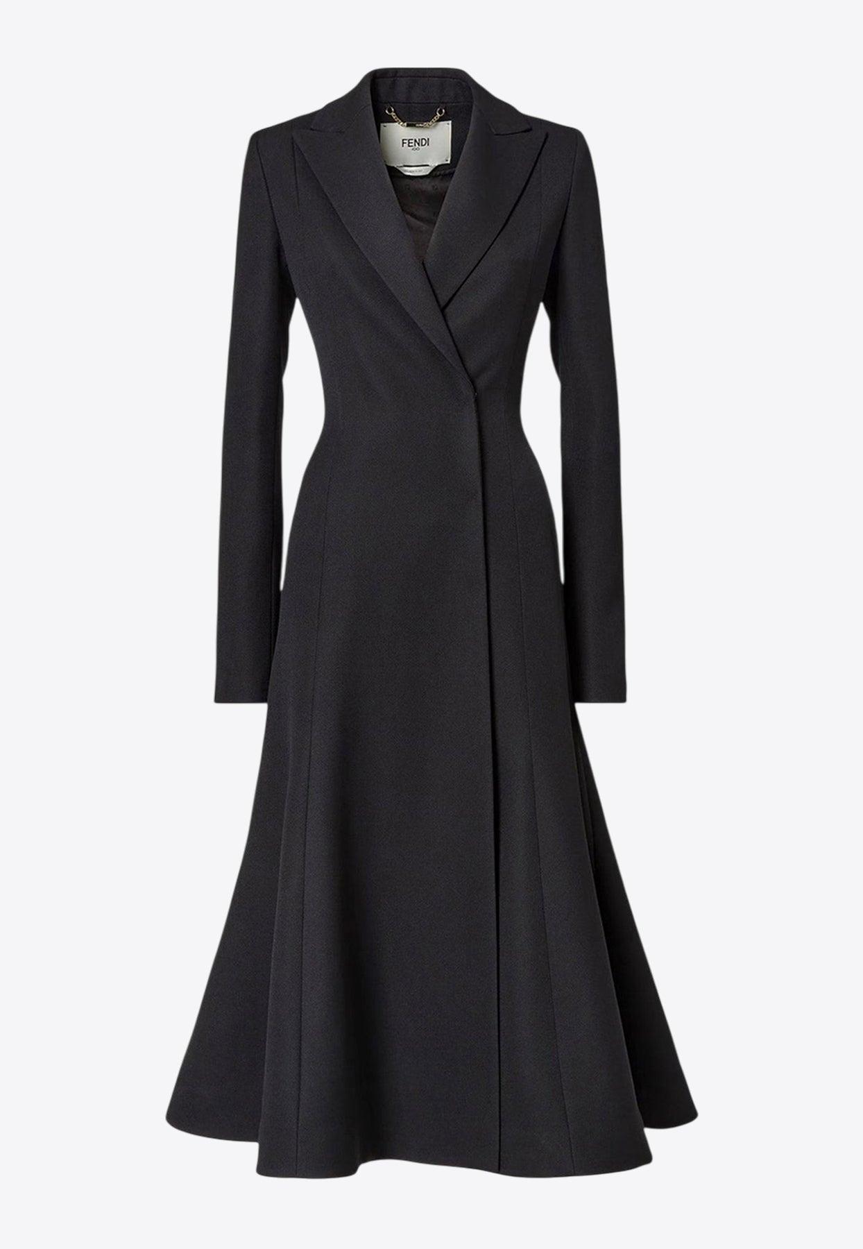 FENDI Vintage Wool Chester Coat Vintage Fendi Zucca Monogram