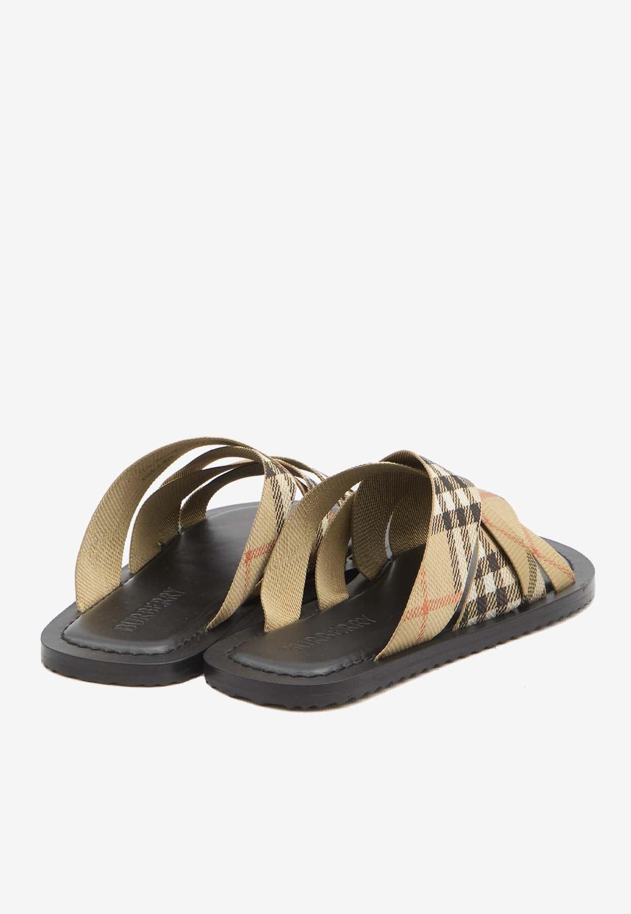 【BURBERRY】CHECK PAVILION SANDALS 0400022534970_SANDCHECK?wid=