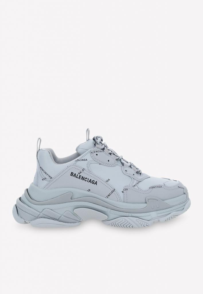 balenciaga white & grey triple s sneakers