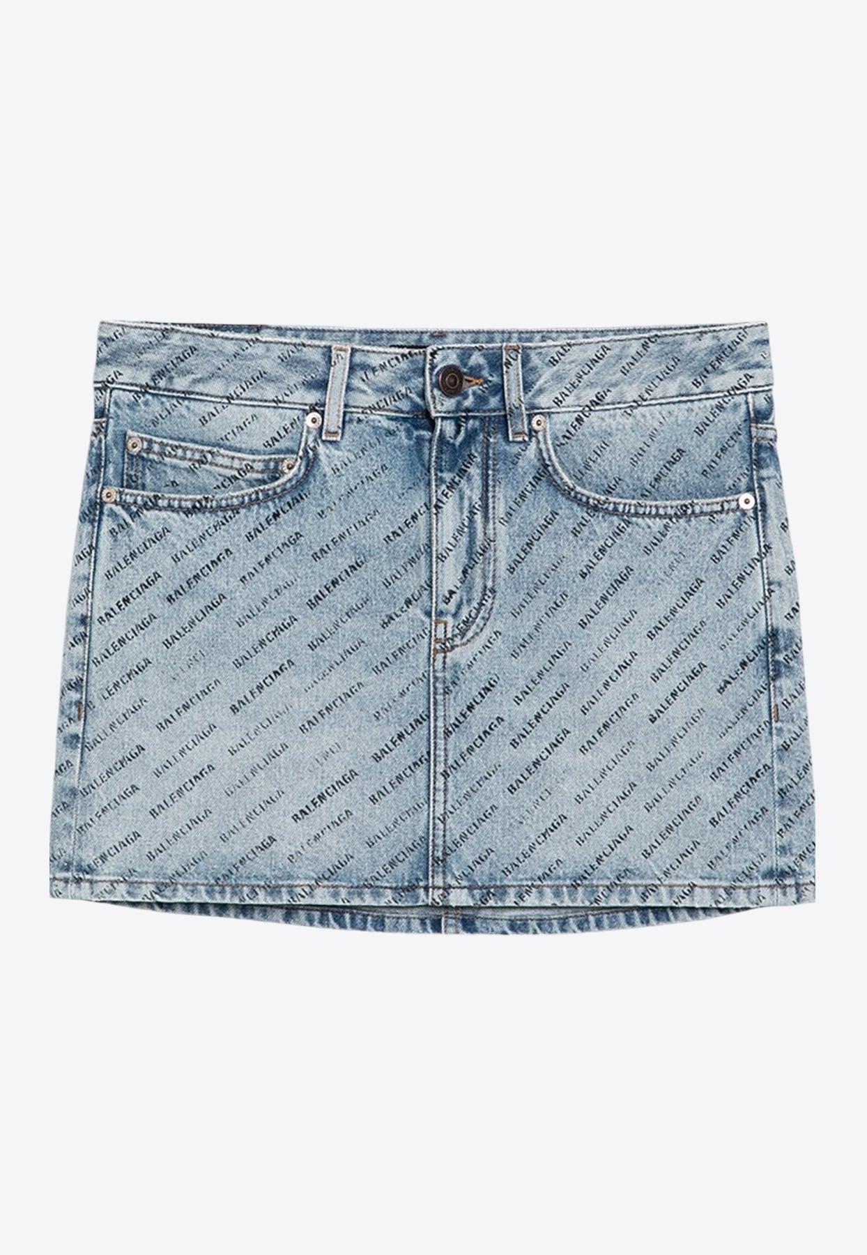 Monogram Bling Denim Miniskirt