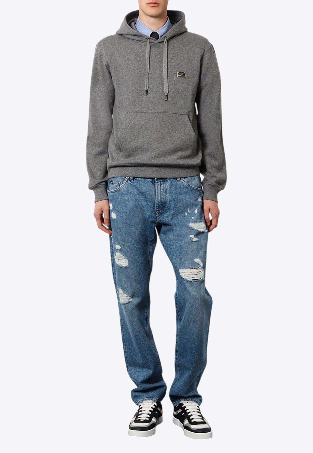 Dolce & Gabbana All-Over Logo Print Drawstring Hoodie DG