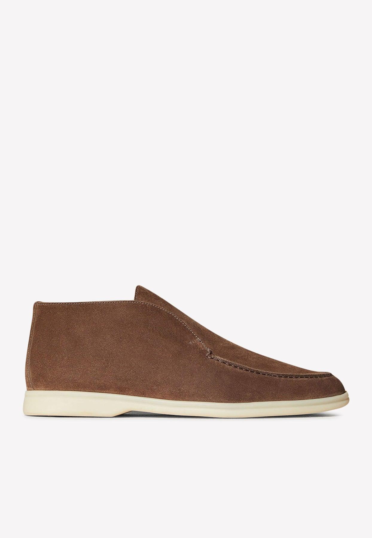 Loro Piana Open Walk Suede Ankle Boots in Brown for Men | Lyst