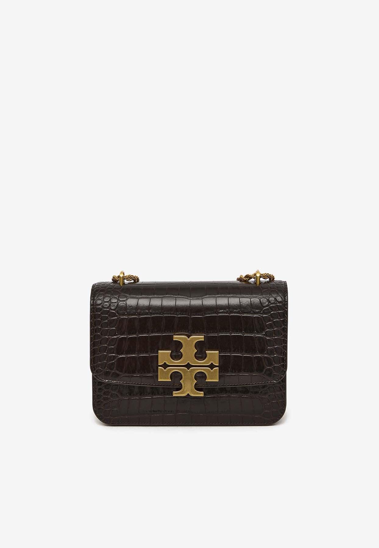 Tory Burch Eleanor Shoulder Bag In Croc Embossed Leather in White | Lyst