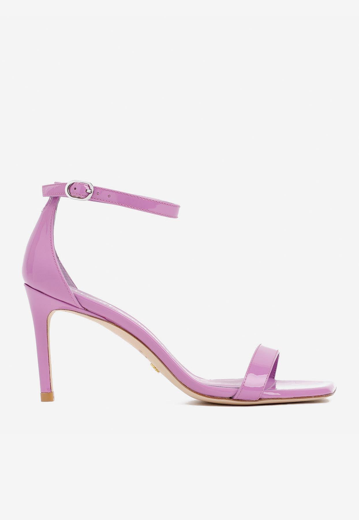 Stuart Weitzman Nunakedcurve 85 Sandals In Patent Leather in Pink | Lyst UK