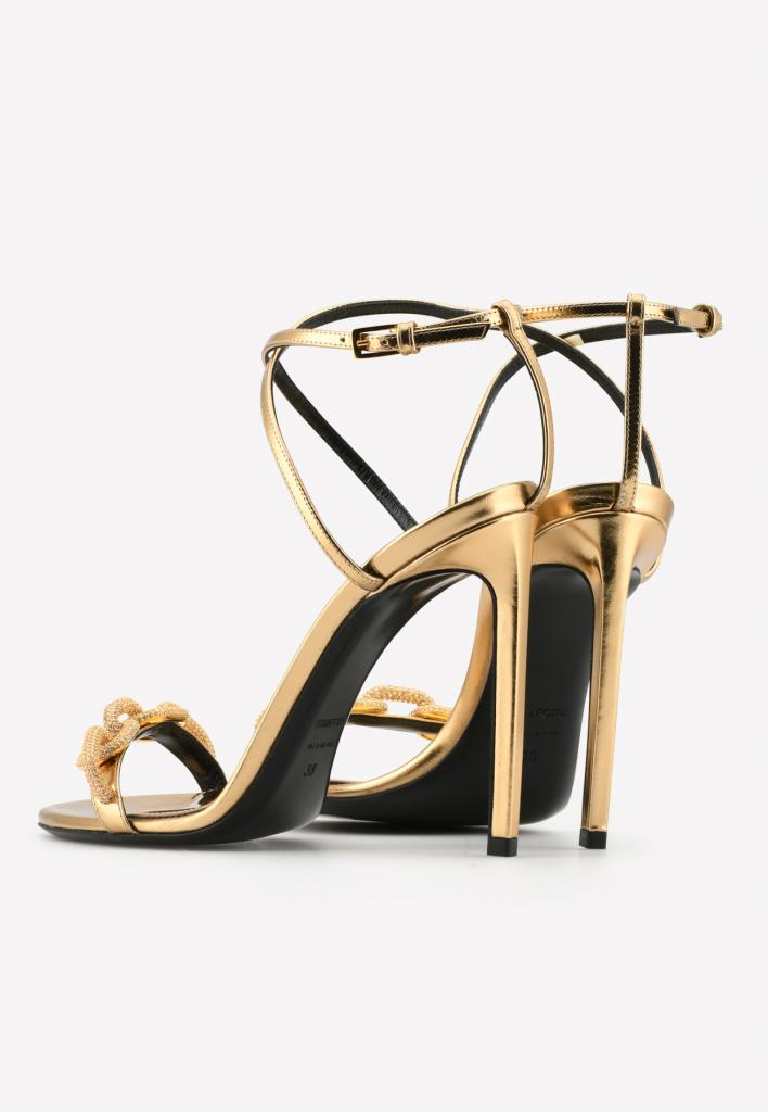 Tom Ford Pave Chain 105 Metallic Leather Sandals | Lyst