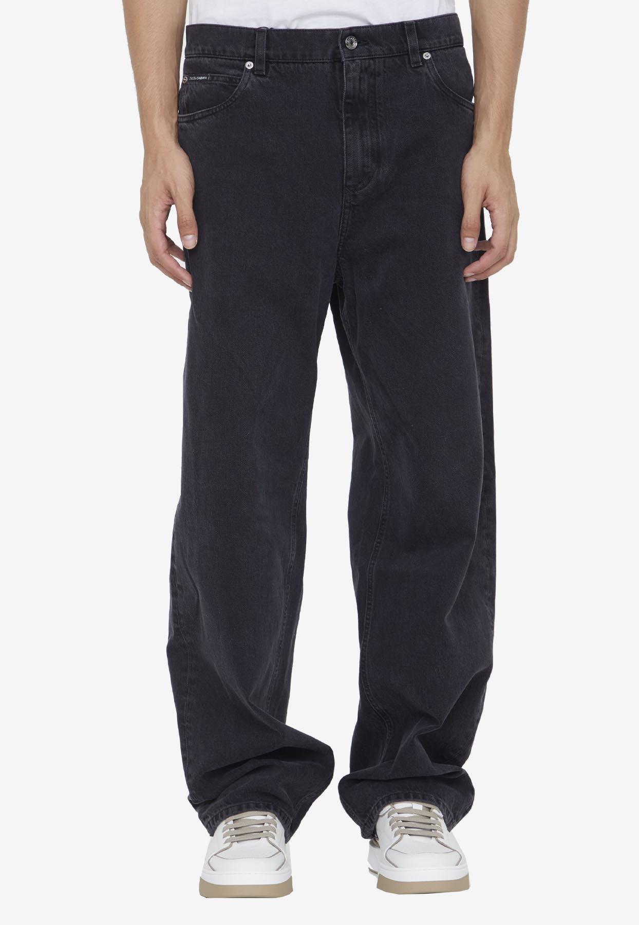 Dolce & Gabbana Baggy Straight Jeans in Blue for Men | Lyst