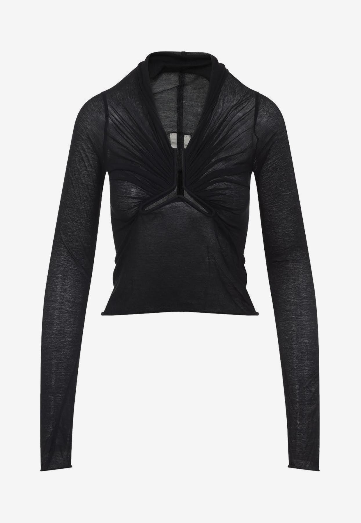 Tシャツ・カットソー Rick Owens Black Cotton Allanah Long Sleeves Top Rick Owens Allanah long sleeves top | The Fashion Square