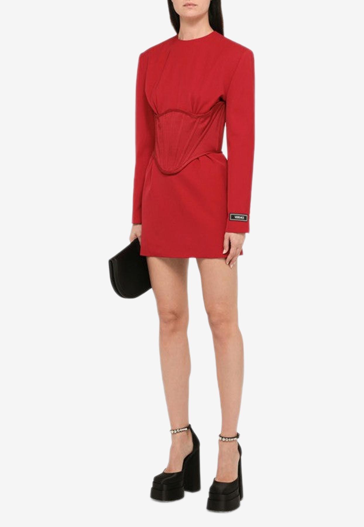 versace red corset dress