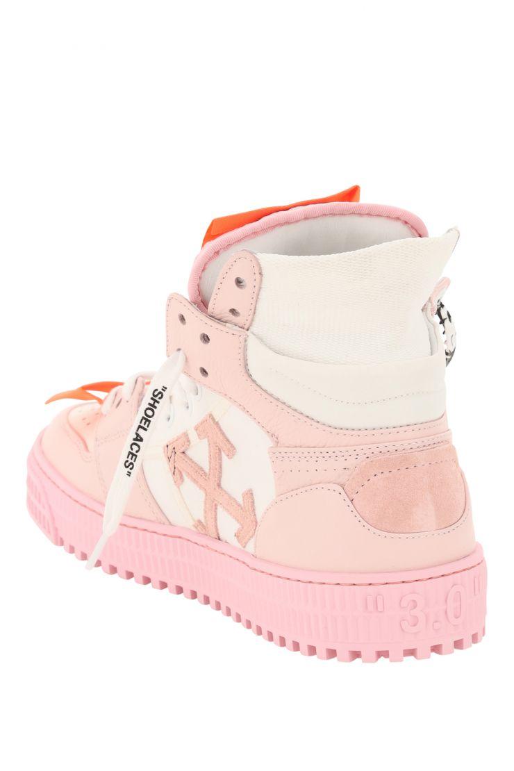 新作【Off-White】ハイトップ 3.0 Off Court Leather ピンク OFF-WHITE Off Court 3.0 Leather White Fuchsia (Women's