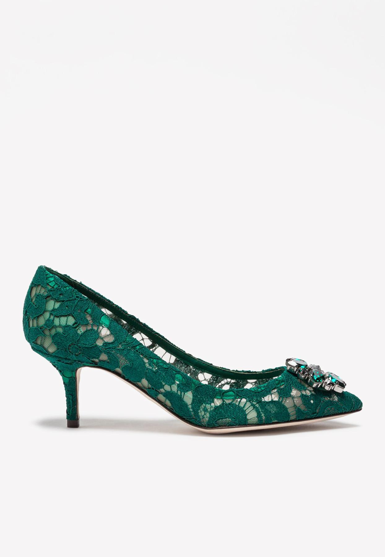 Dolce & Gabbana Lace Rainbow Pumps With Brooch Detailing | Lyst