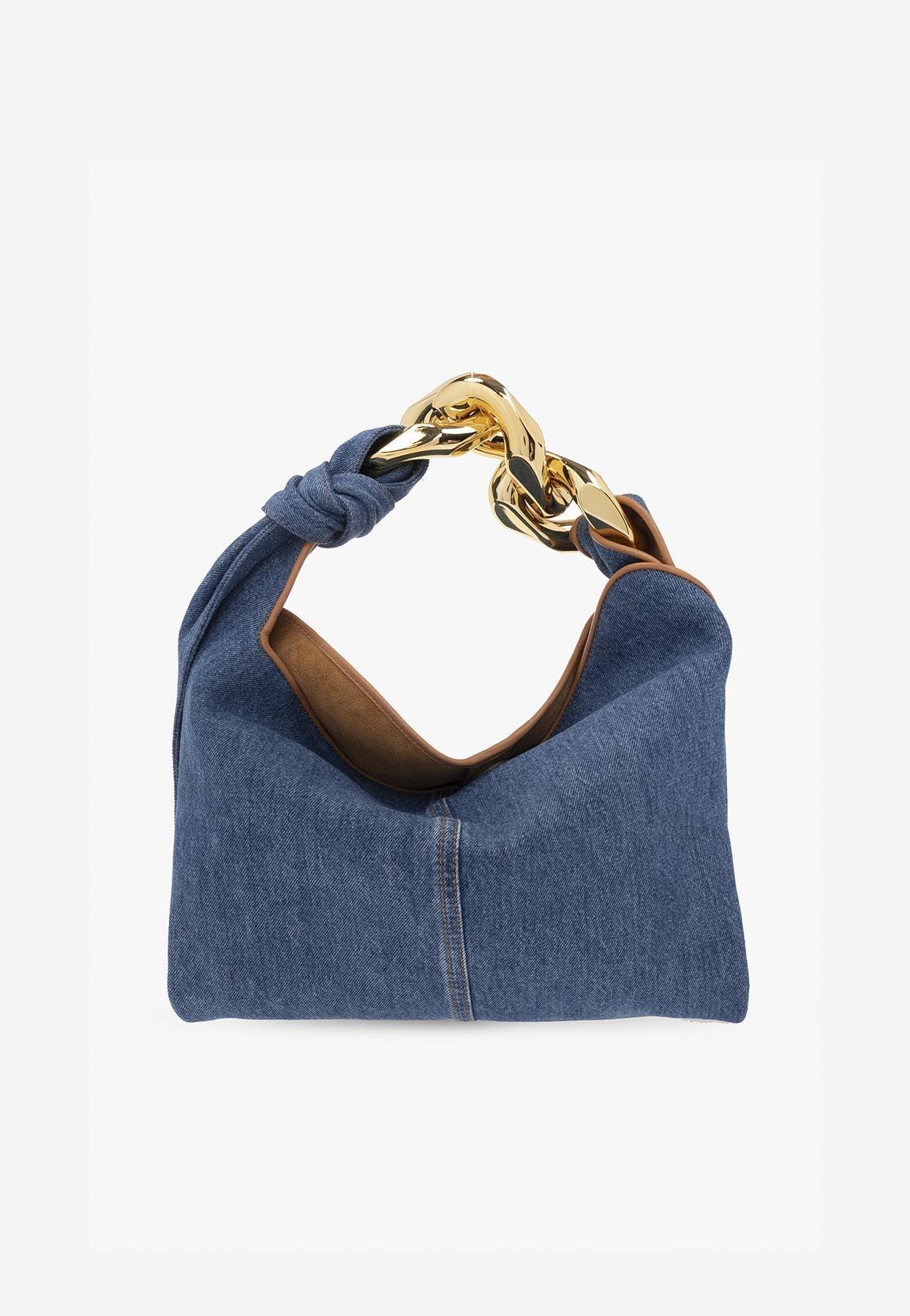 JW Anderson Small Chain Hobo Shoulder Bag In Denim in Blue | Lyst