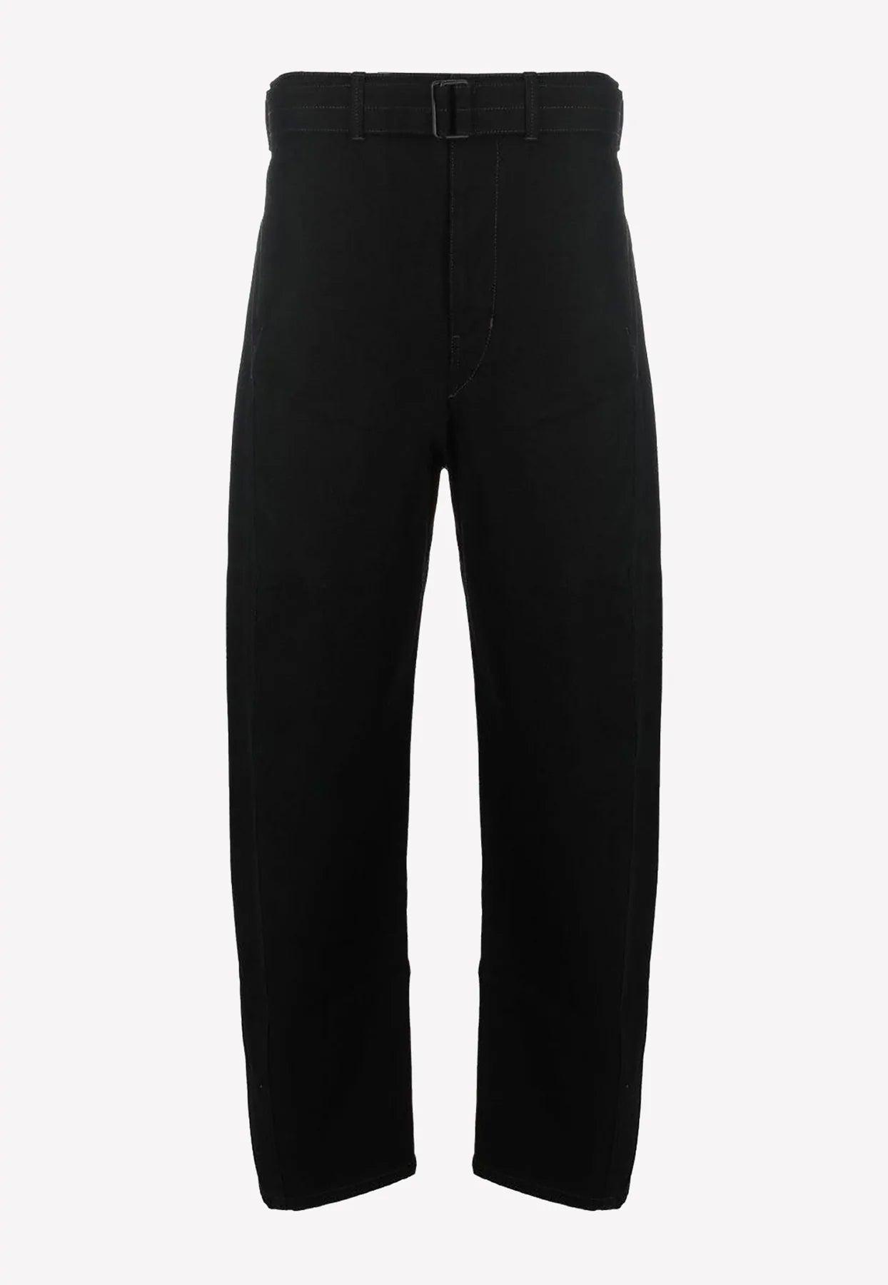 Lemaire Twisted Belted Wide-leg Pants in Black for Men | Lyst