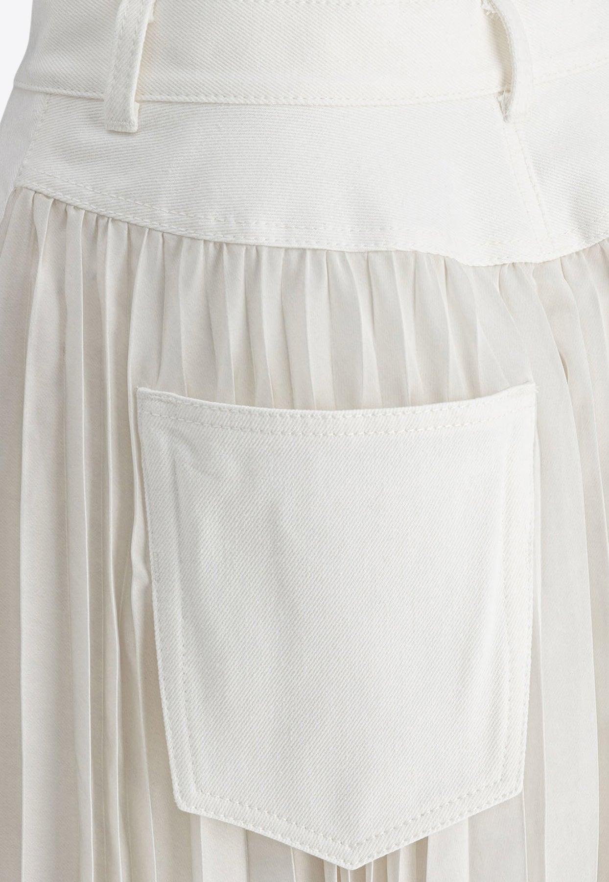 スカート SACAI Women Skirts 2507845151 White Sacai: Women's Denim Mix Skirt (White) | DSML E-SHOP