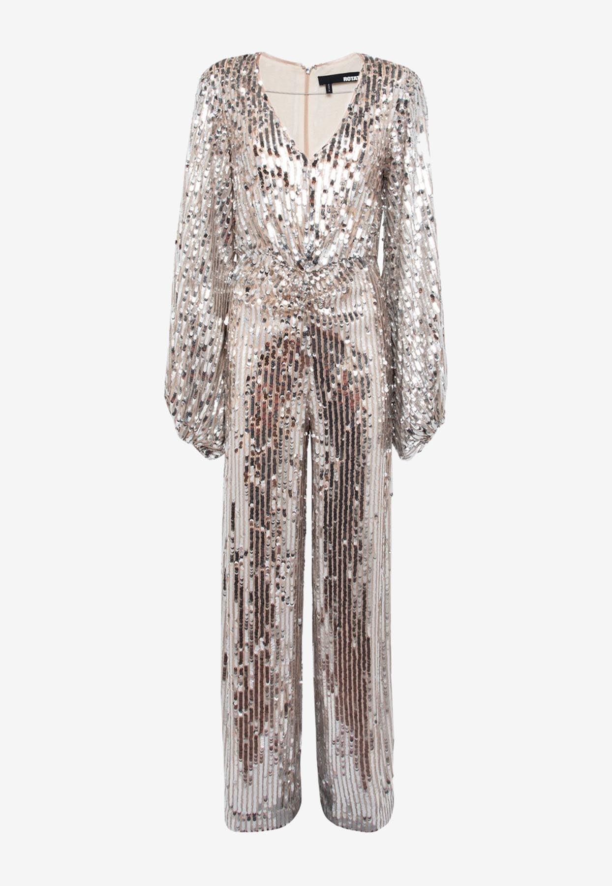ROTATE BIRGER CHRISTENSEN All-over Sequin Jumpsuit in White | Lyst