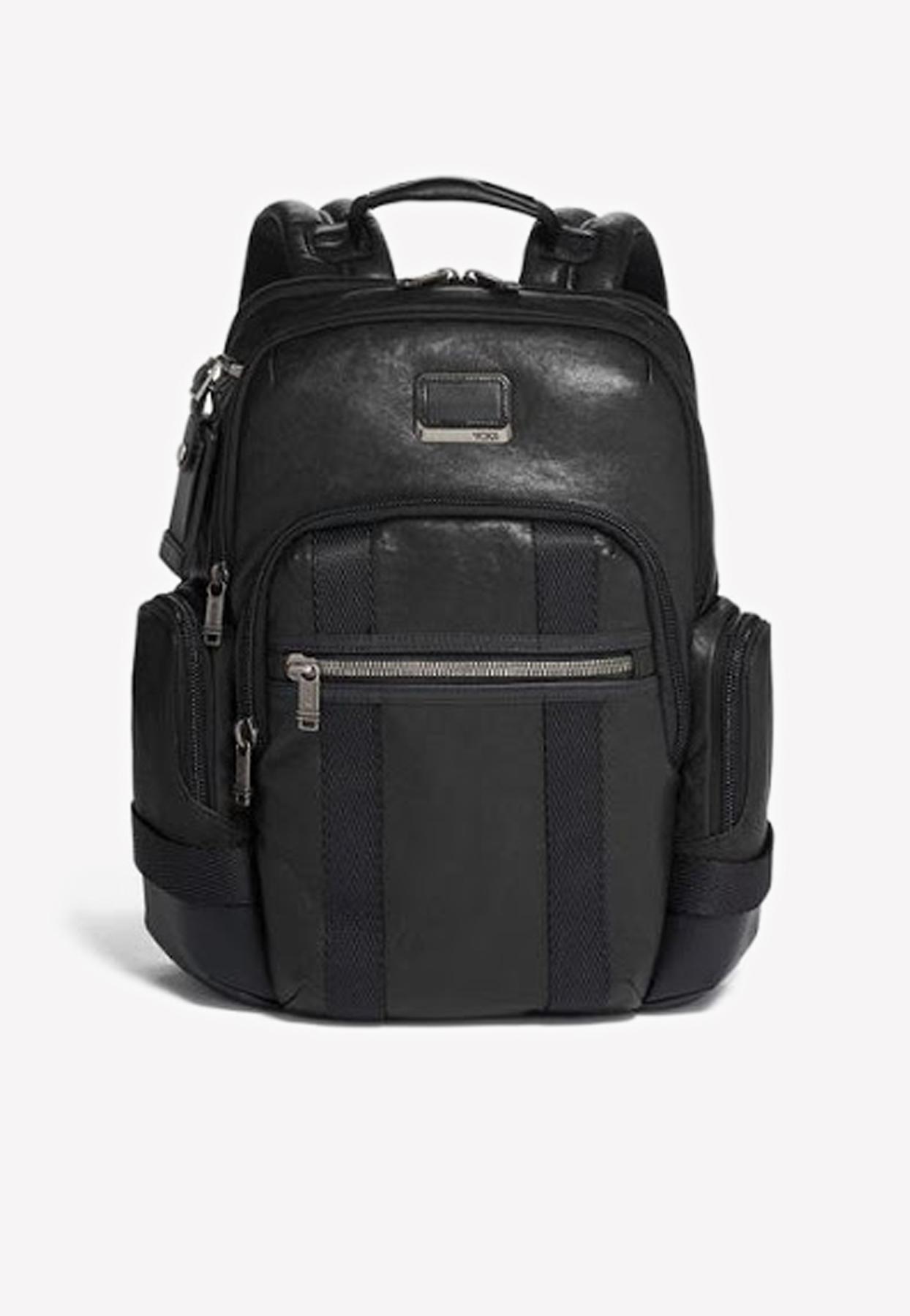 Tumi Alpha Bravo Norman Leather Backpack in Black for Men - Lyst
