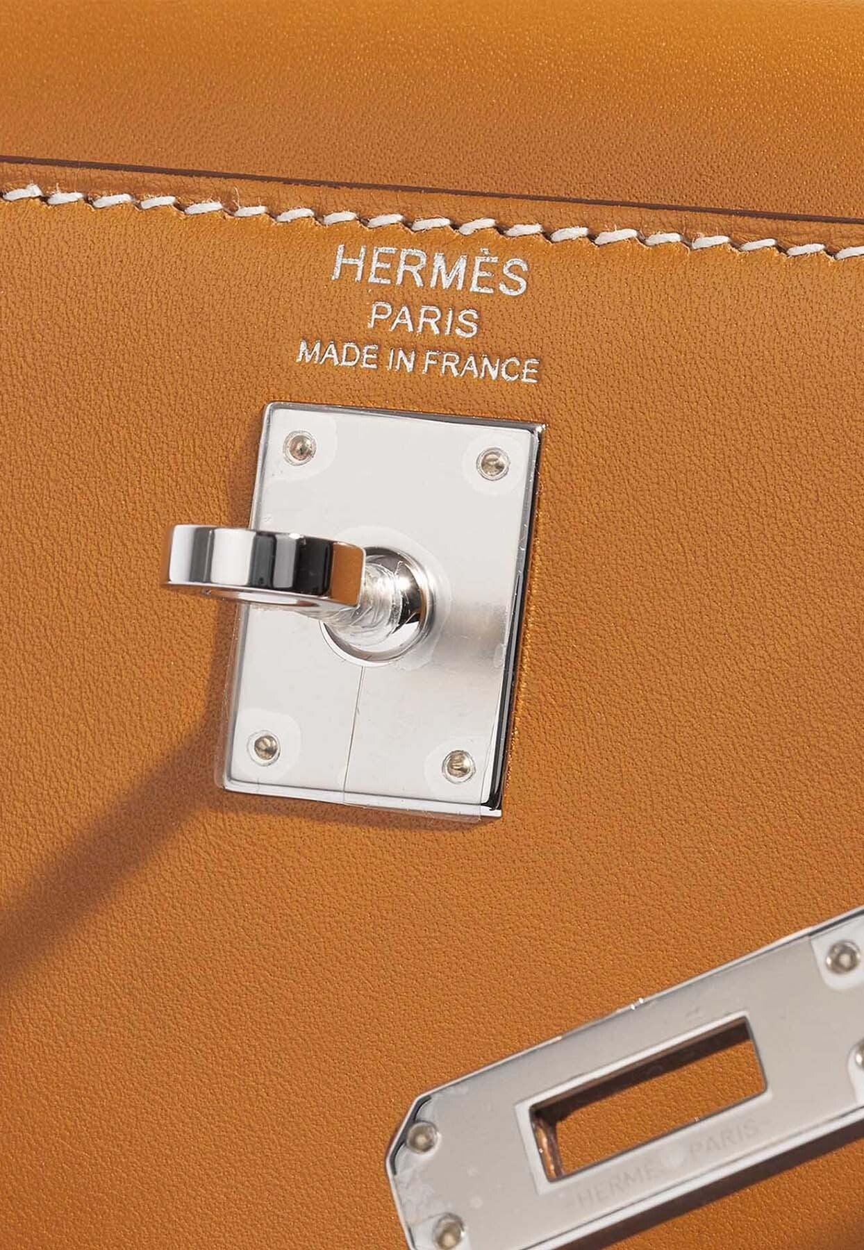 Hermès Kelly Depeches 25 Togo Natural Sable Palladium Hardware