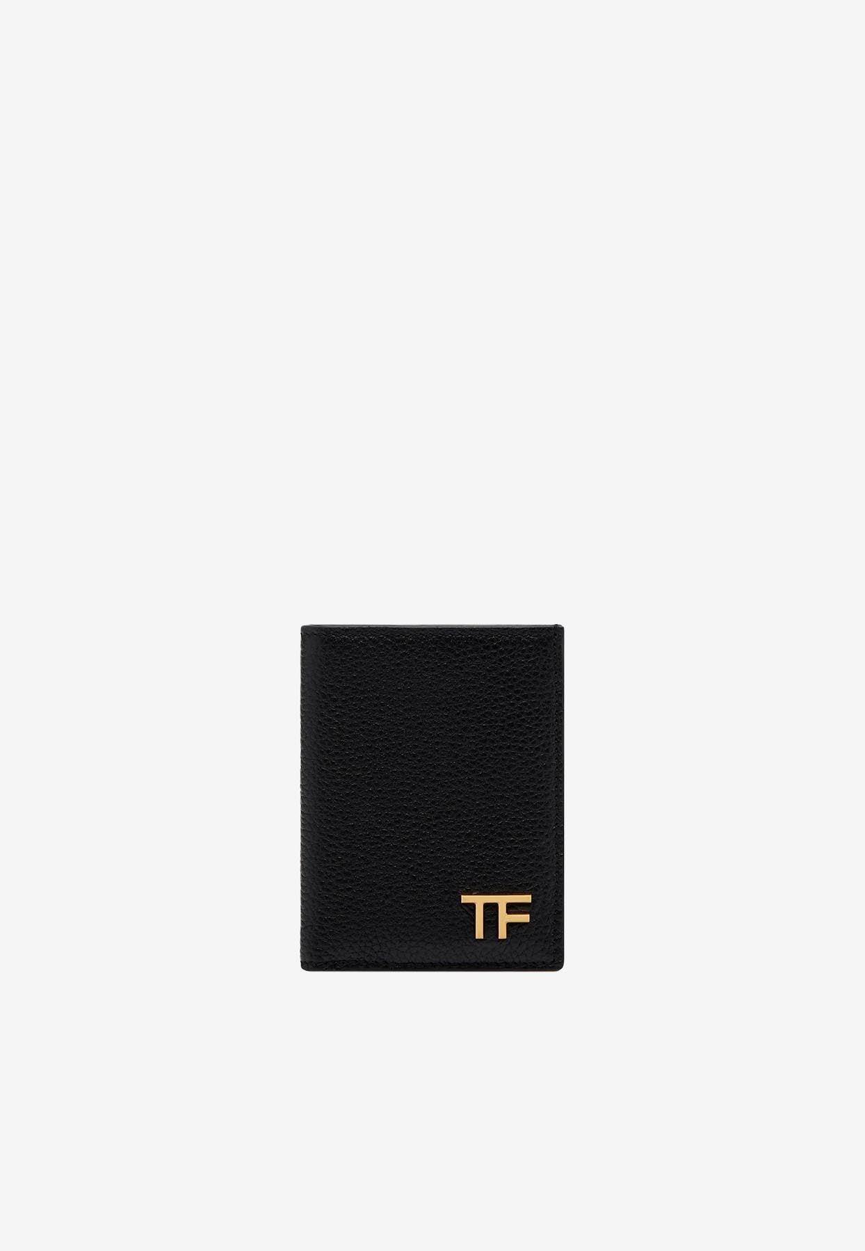 Tom Ford Logo Bi-fold Cardholder In Grain Leather in White for Men ...