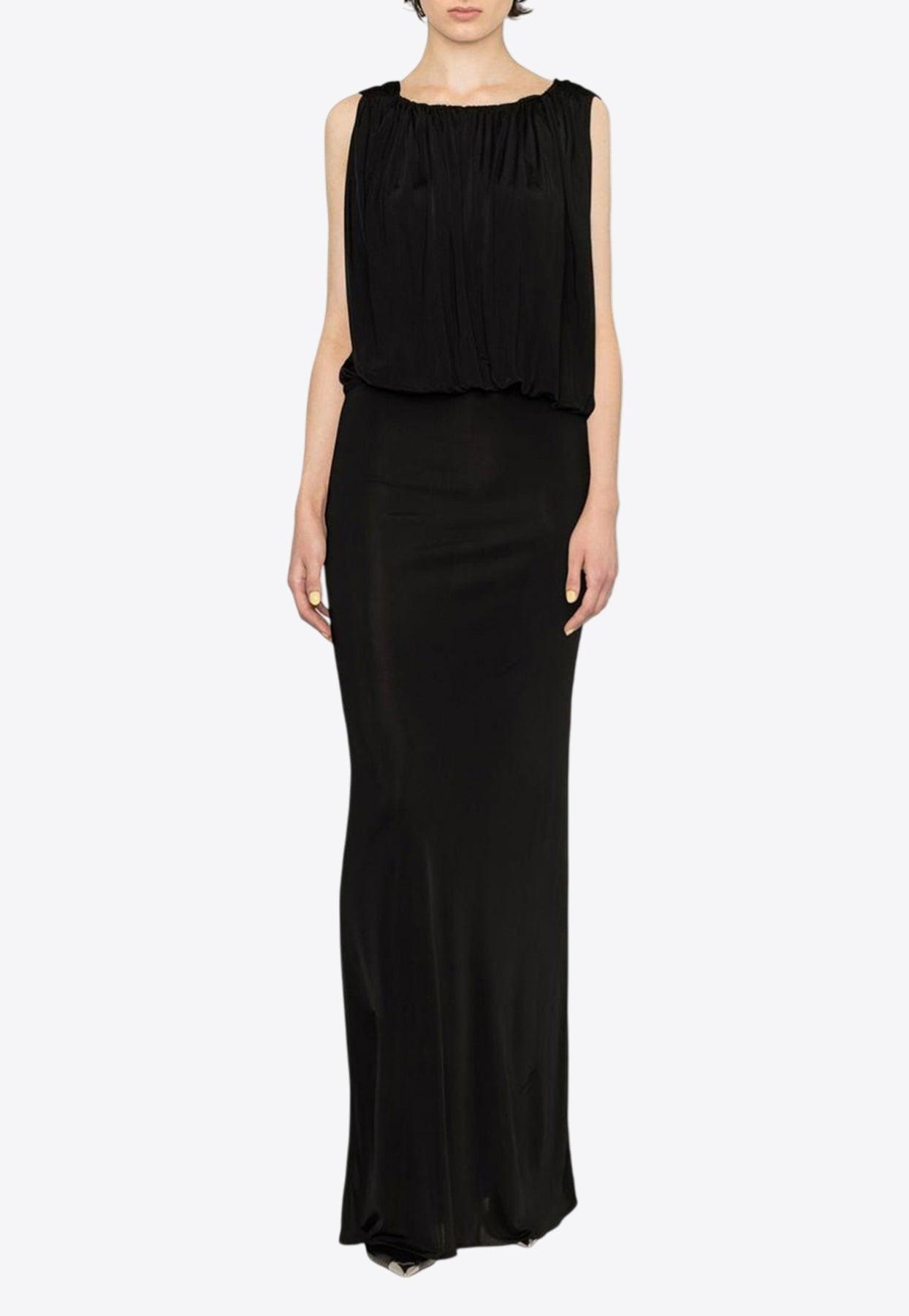 【サンローラン・SAINT LAURENT】LONG DRESS Saint Laurent Sleeveless Dress in Noir | FWRD