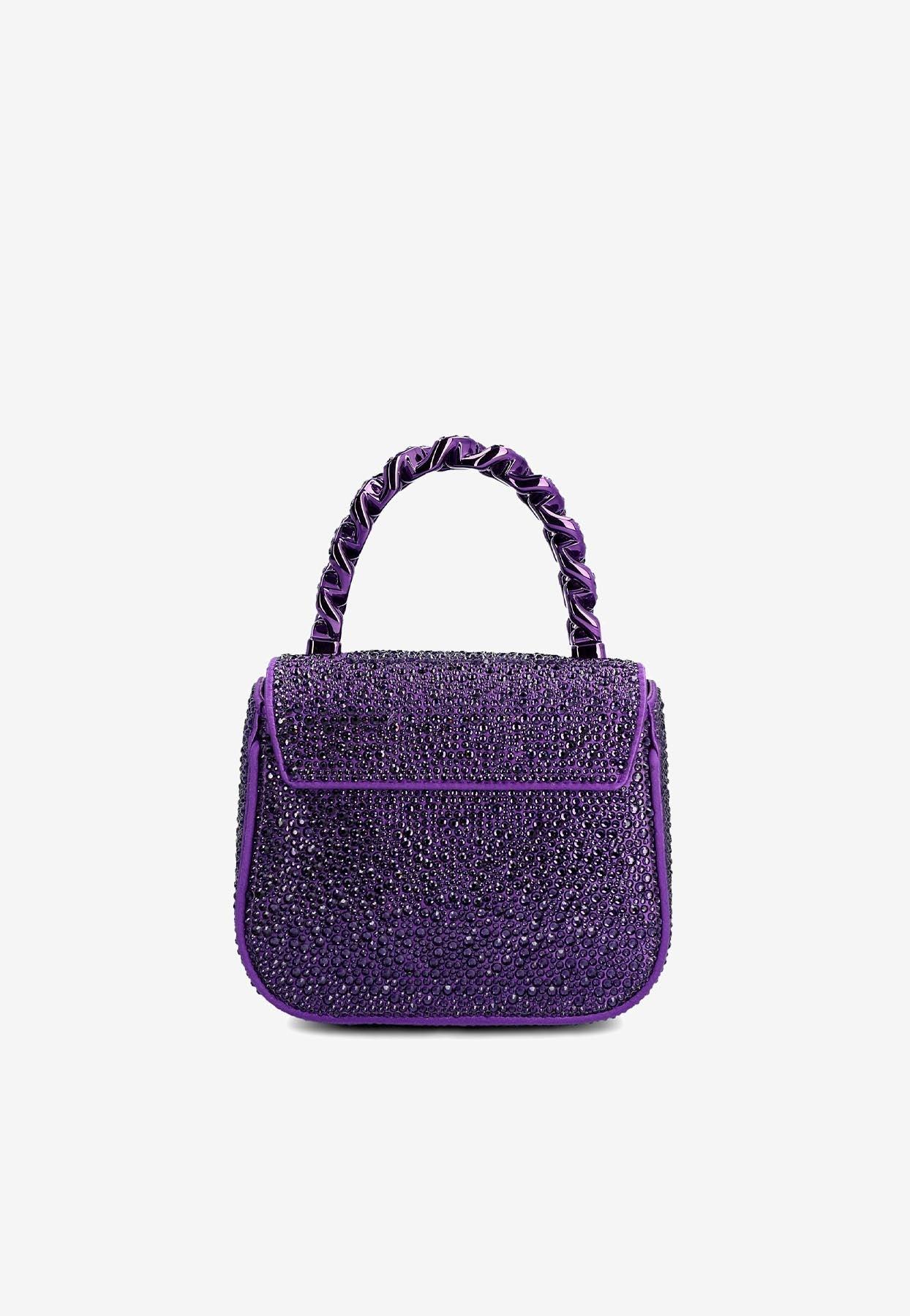 Versace La Medusa Mini Glitter Top-Handle Bag