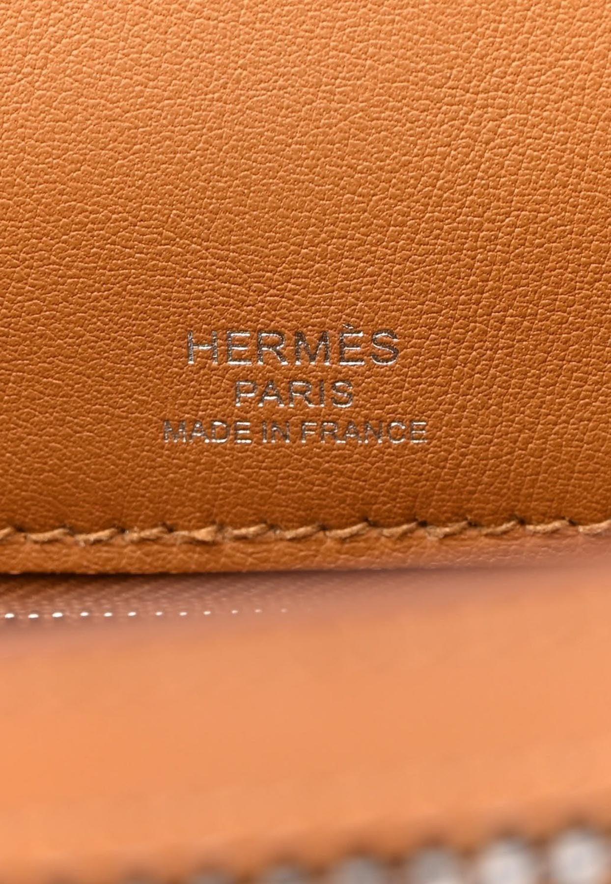 Hermes Kelly 28cm Sesame Swift Leather & Toile Palladium Hardware