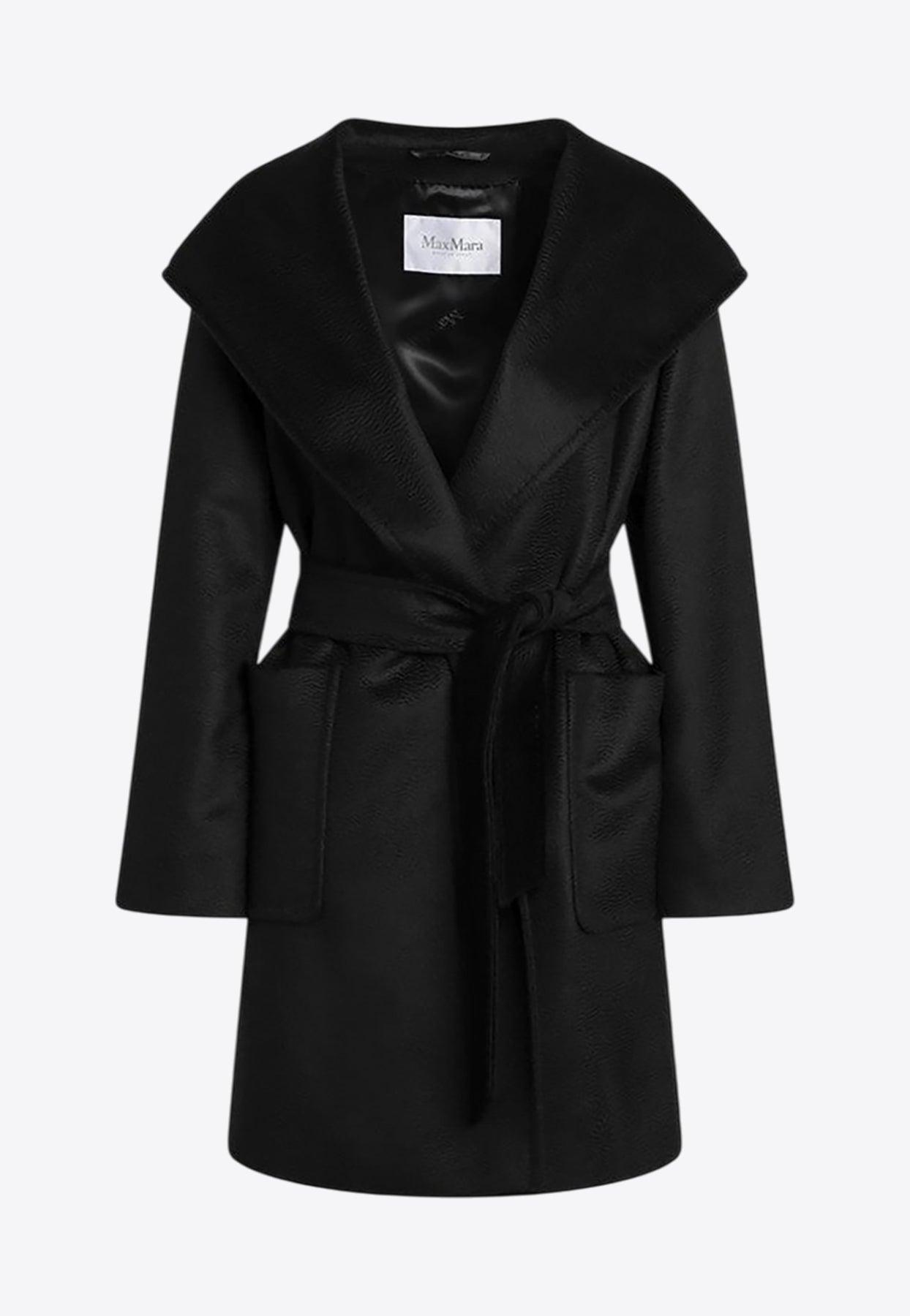 Max Mara Rialto Wool Wrap Coat in Black Lyst
