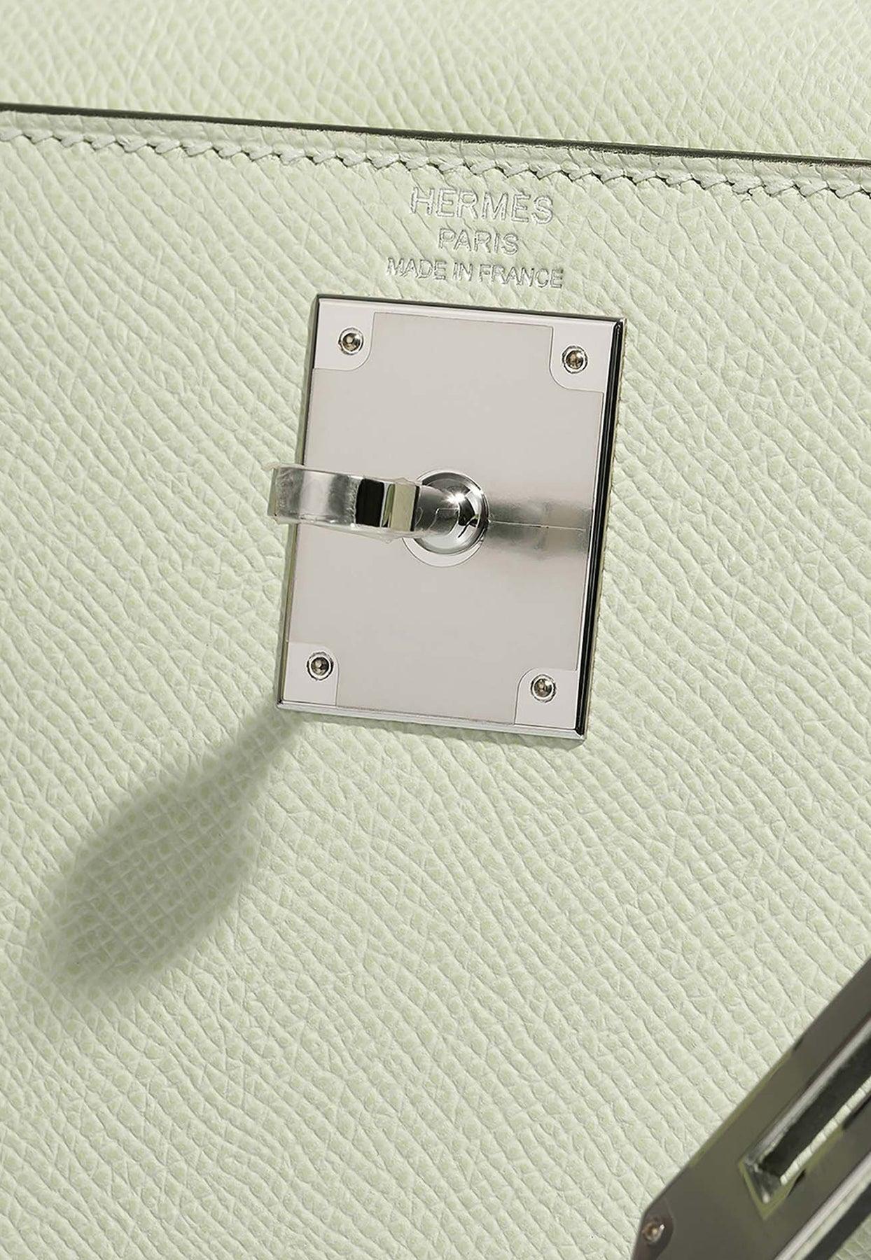 Vert Criquet Epsom Sellier Kelly 28cm Palladium Hardware, 2020