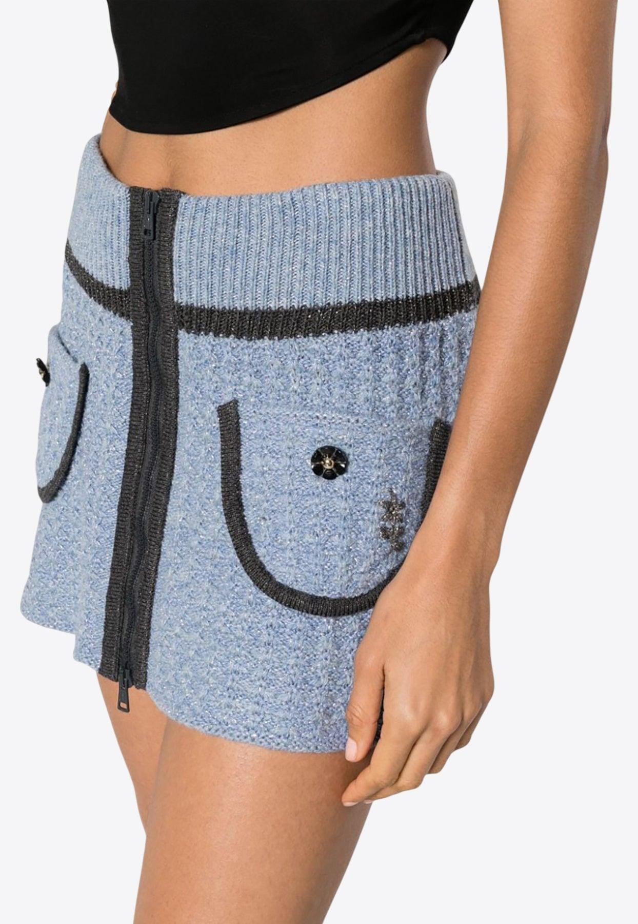ミニスカート Cormio Whimsical Scalloped Hem Skirt Cormio Whimsical Scalloped Hem Skirt Mini in Blue | THE LIST