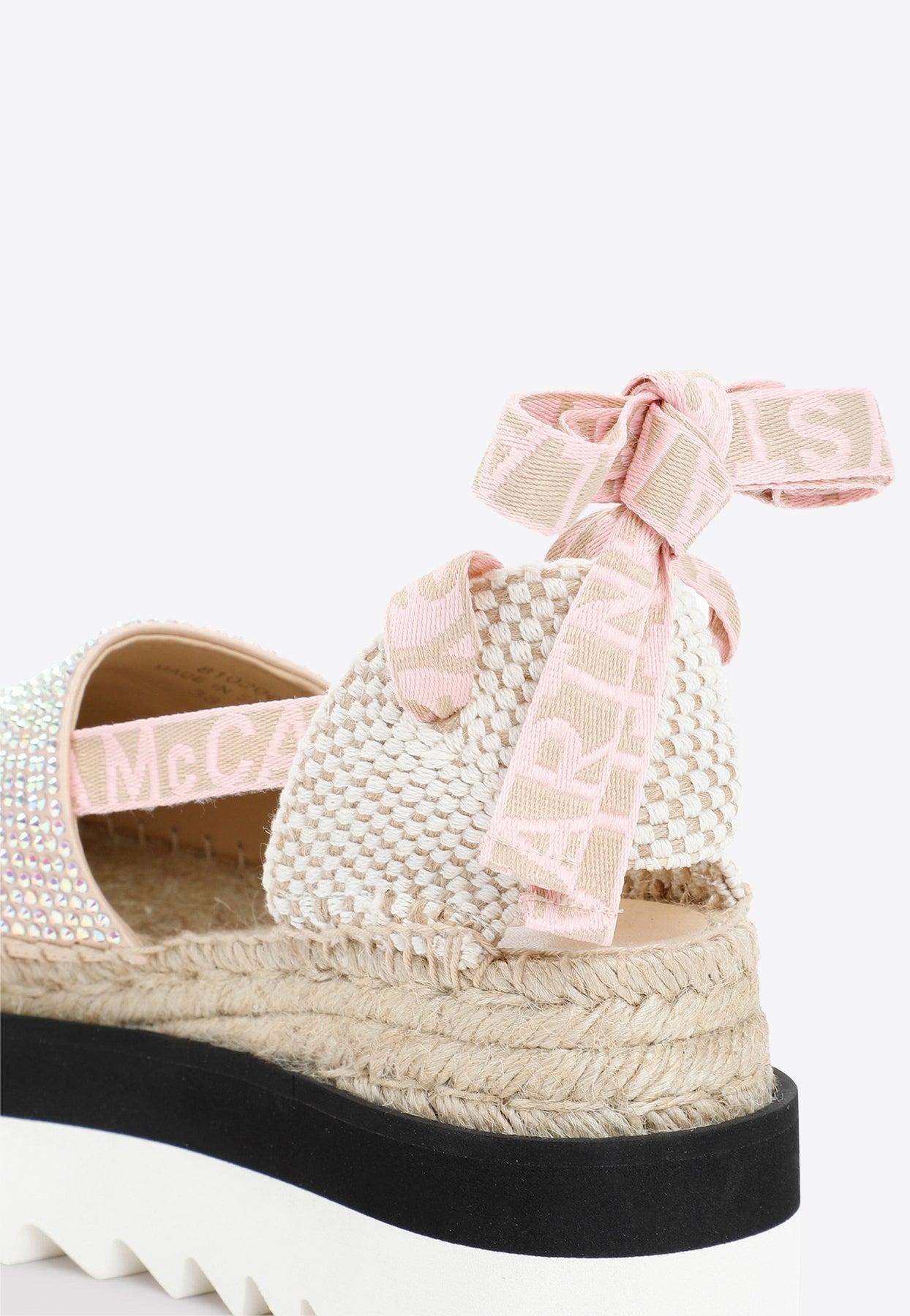 Stella McCartney Gaia Lace-up Espadrilles With Logo Ribbon in White | Lyst