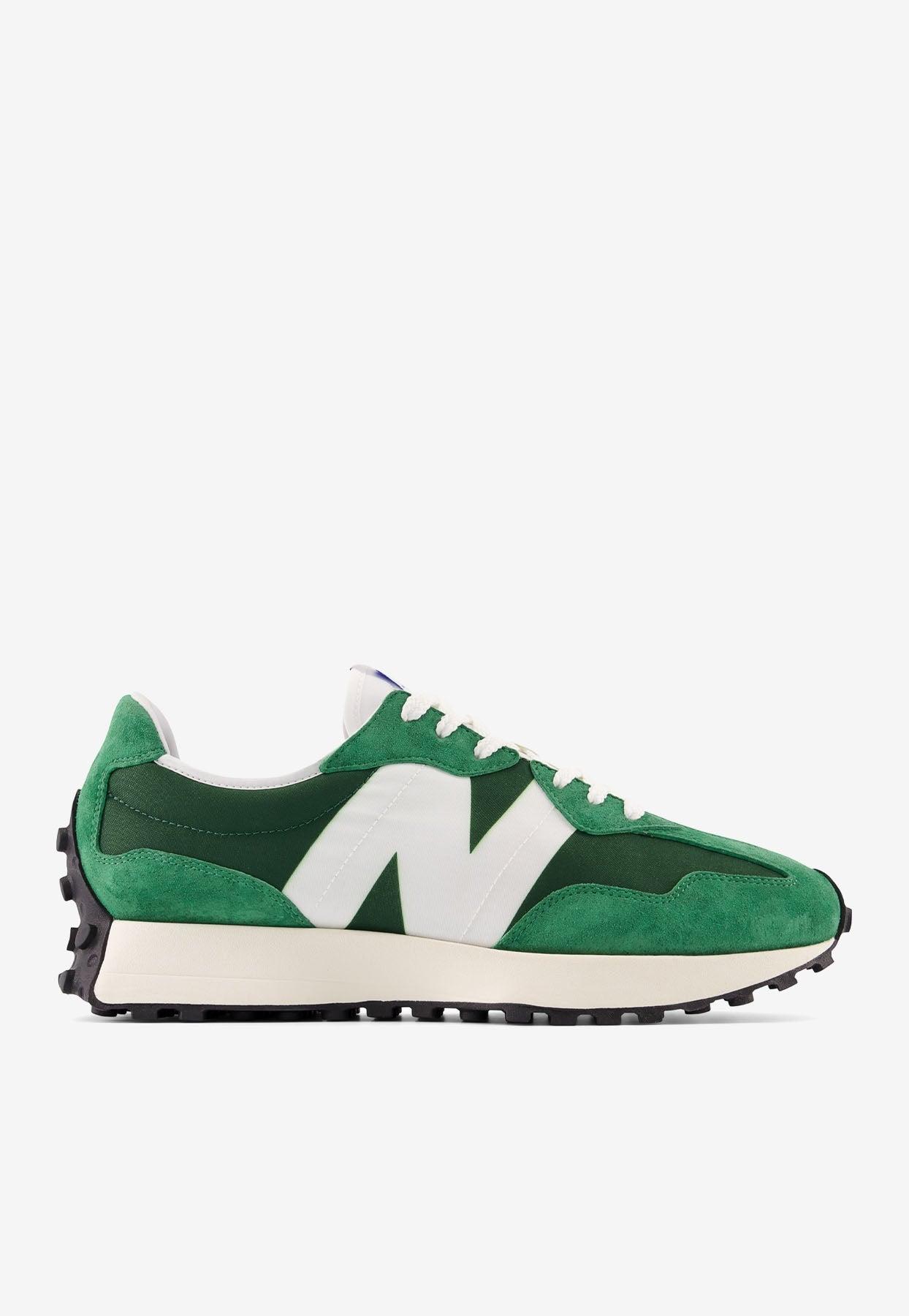 New Balance 327 Suede And Nylon Low-top Trainers in Green for Men | Lyst