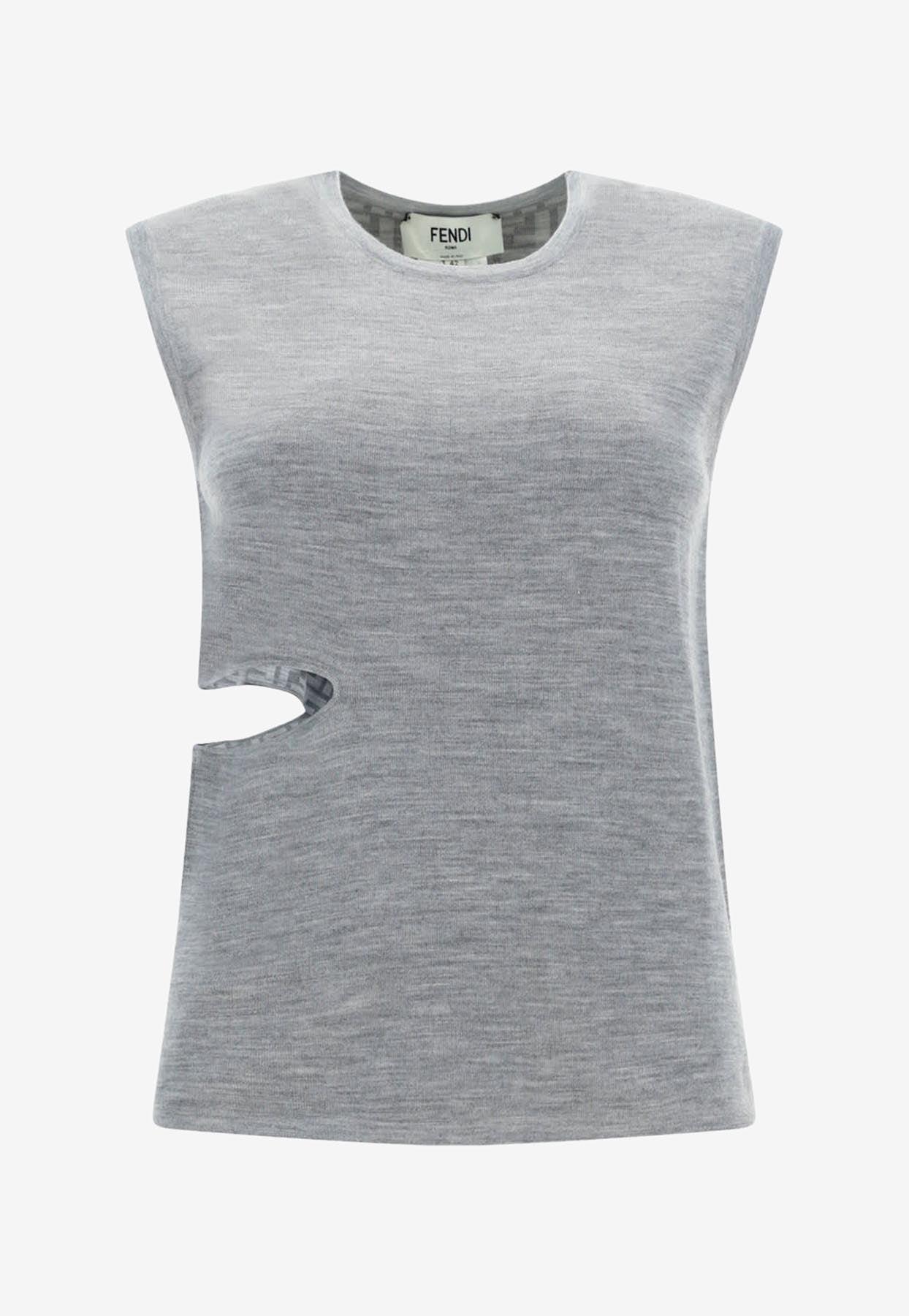 Tシャツ・カットソー FENDI RIBBED COTTON TANK TOP Fendi Logo Stamp Ribbed-Knit Tank Top in White | Lyst
