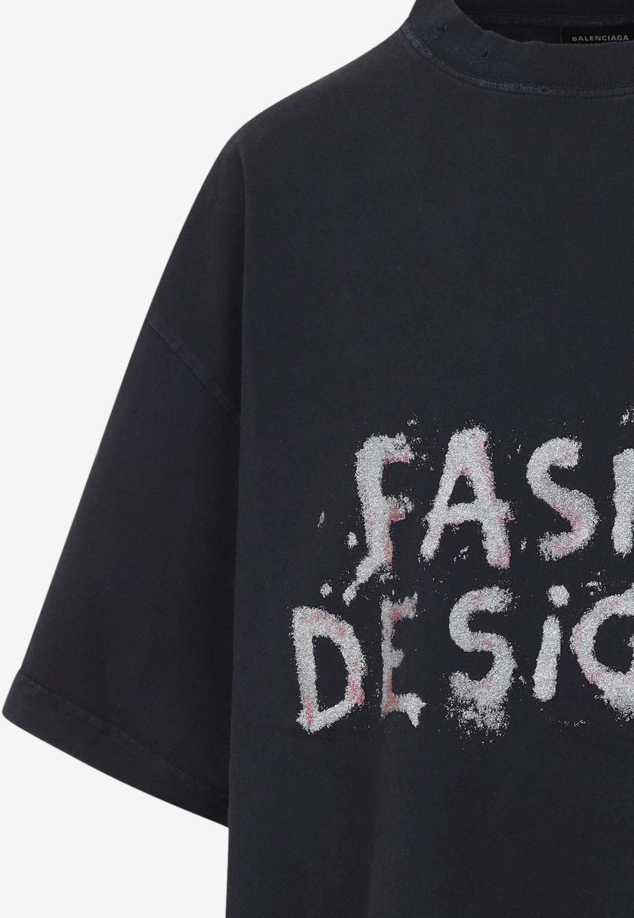 Balenciaga Fashion Designer Oversized T-Shirt in Black | Lyst