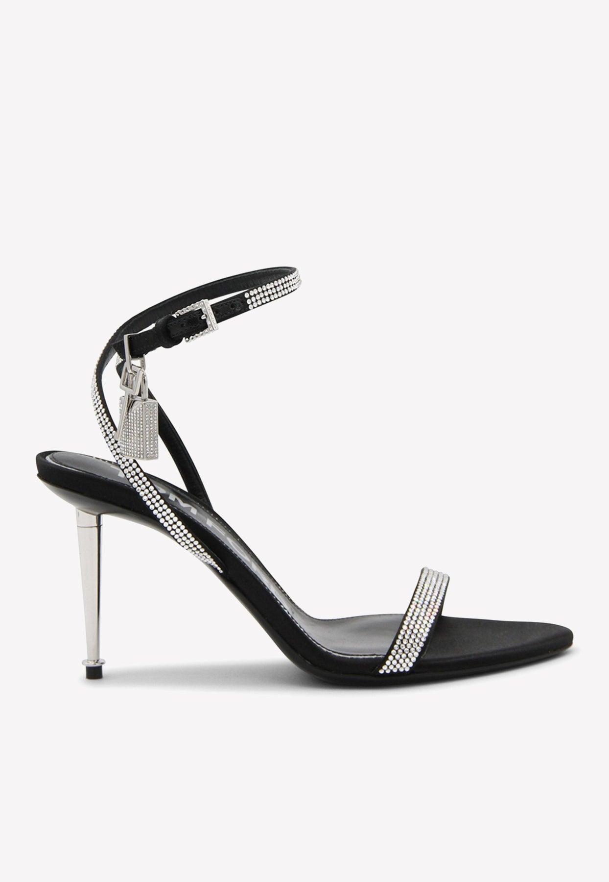 Tom Ford 105 Crystal Embellished Sandals in White | Lyst