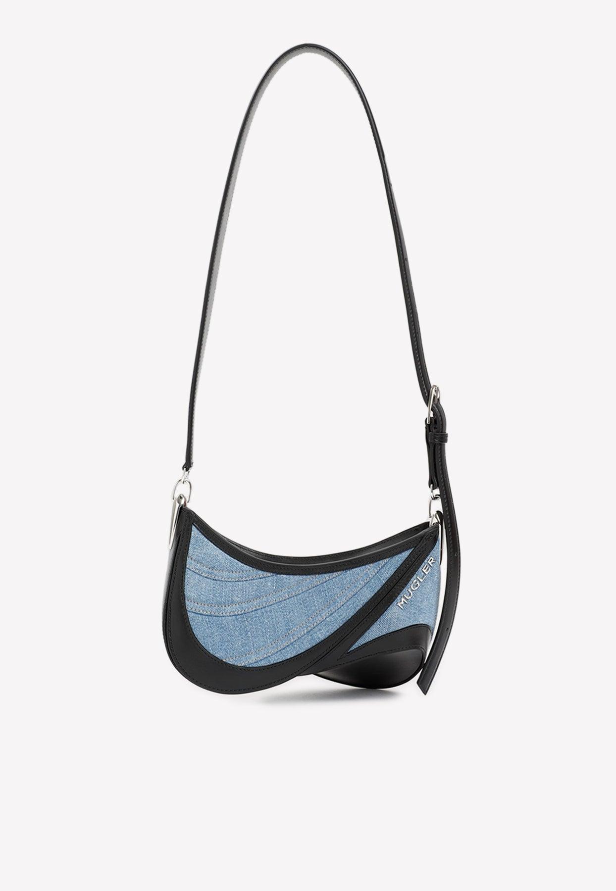 Mugler Curvededge Shoulder Bag In Leather in White Lyst