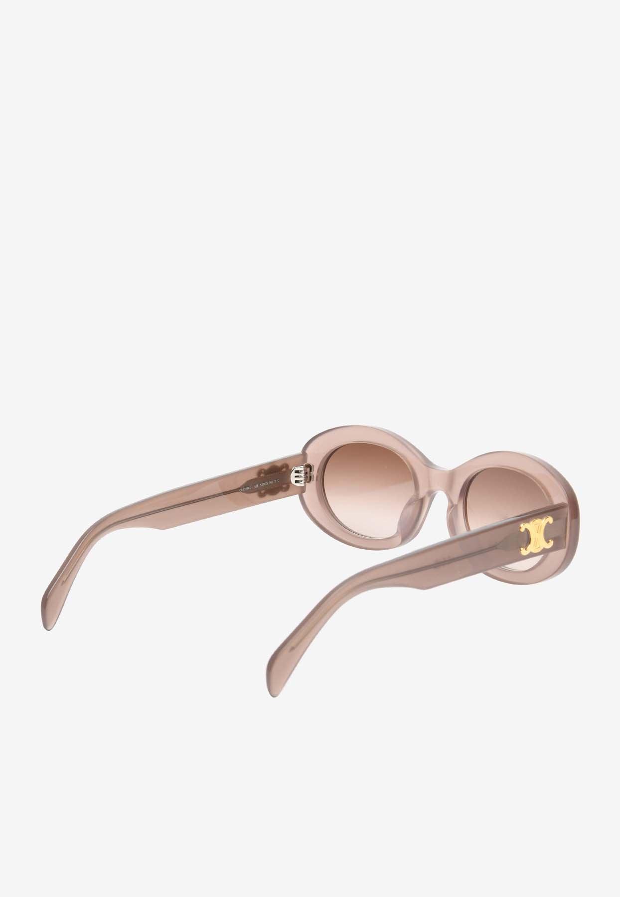 Celine Triomphe Oval-Shape Sunglasses in Pink | Lyst display picture 3