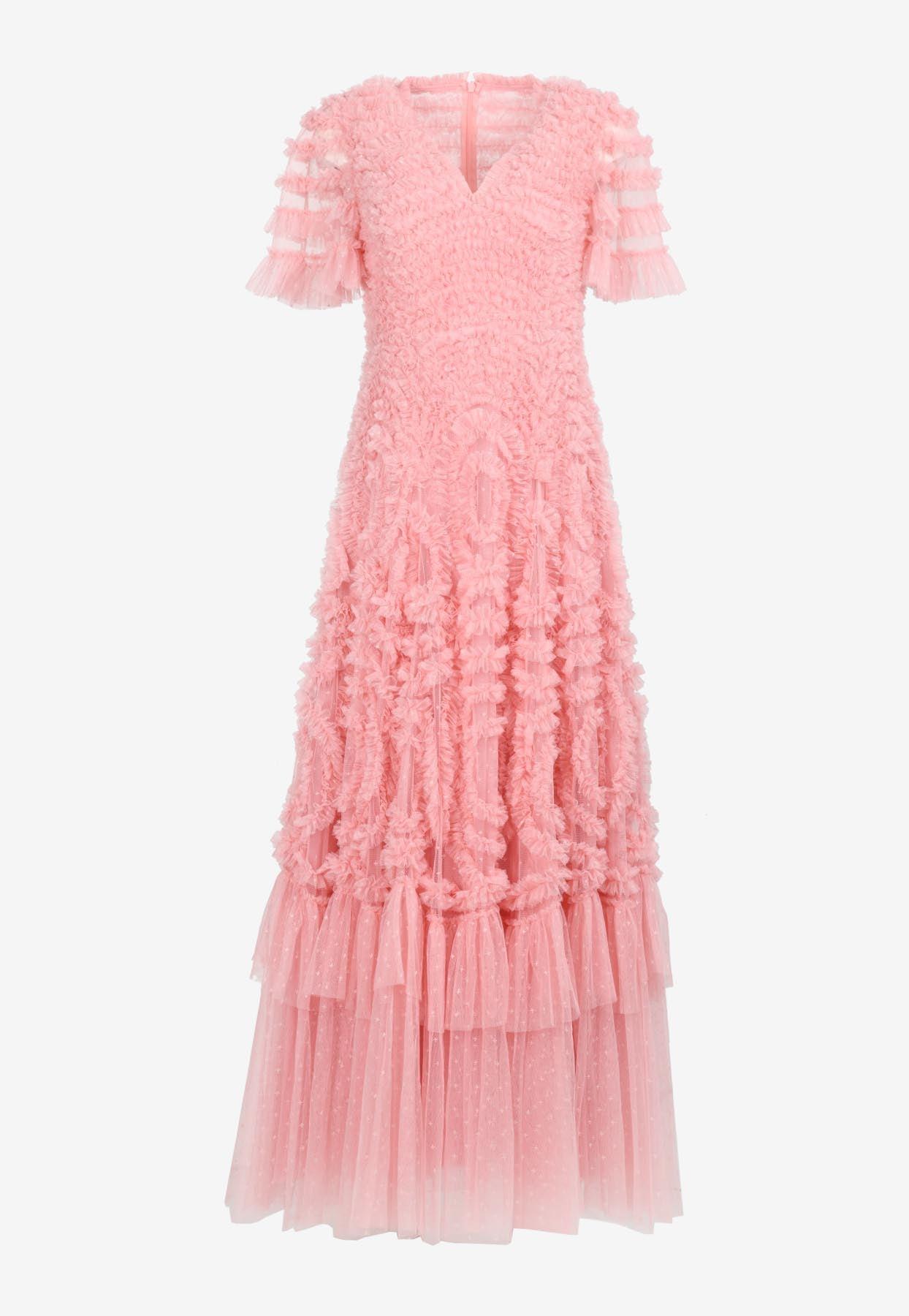 Needle & Thread Verity Ruffled Maxi Dress in Pink | Lyst
